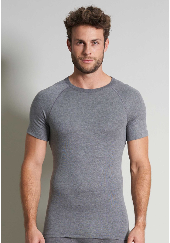 Ceceba heren thermo shirt korte mouw met O-hals (1-pack), donkergrijs Ceceba heren thermo shirt korte mouw met O-hals (1-pack), donkergrijs
