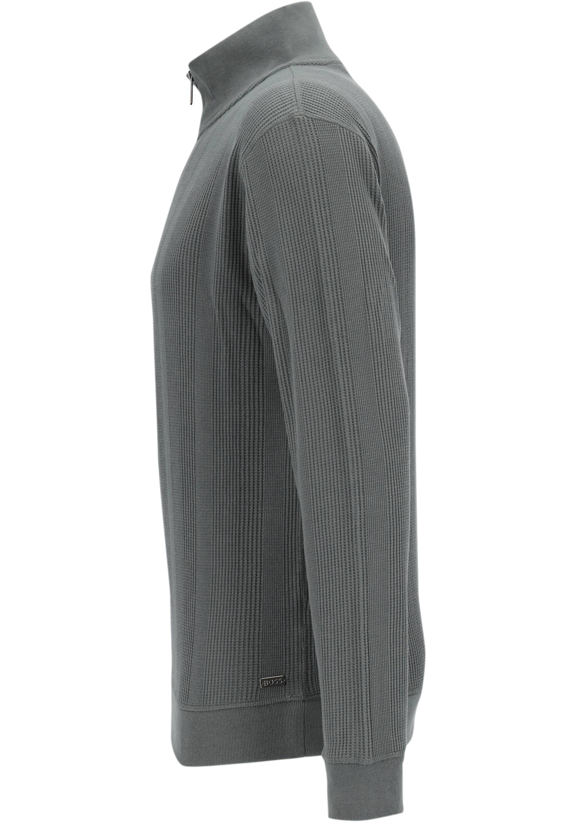 BOSS Structure Half Zip, heren lounge trui, grijs-groen BOSS Structure Half Zip, heren lounge trui, grijs-groen