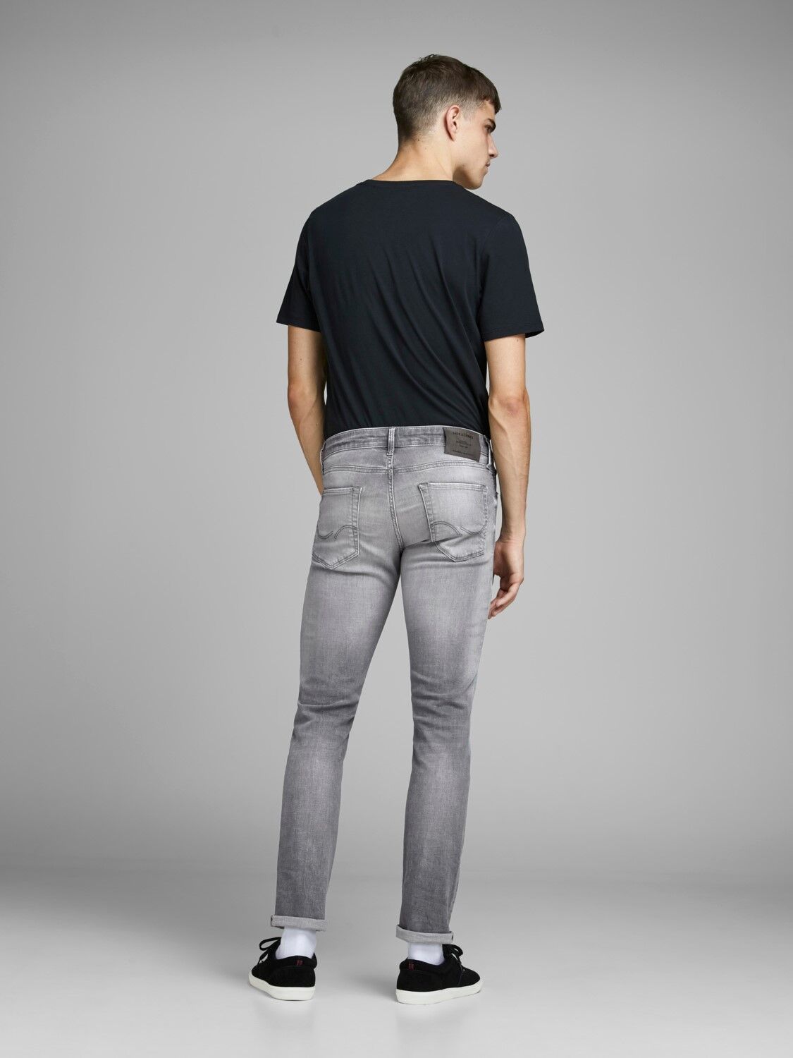 JACK & JONES Glenn Icon loose fit, heren jeans, grijs denim
