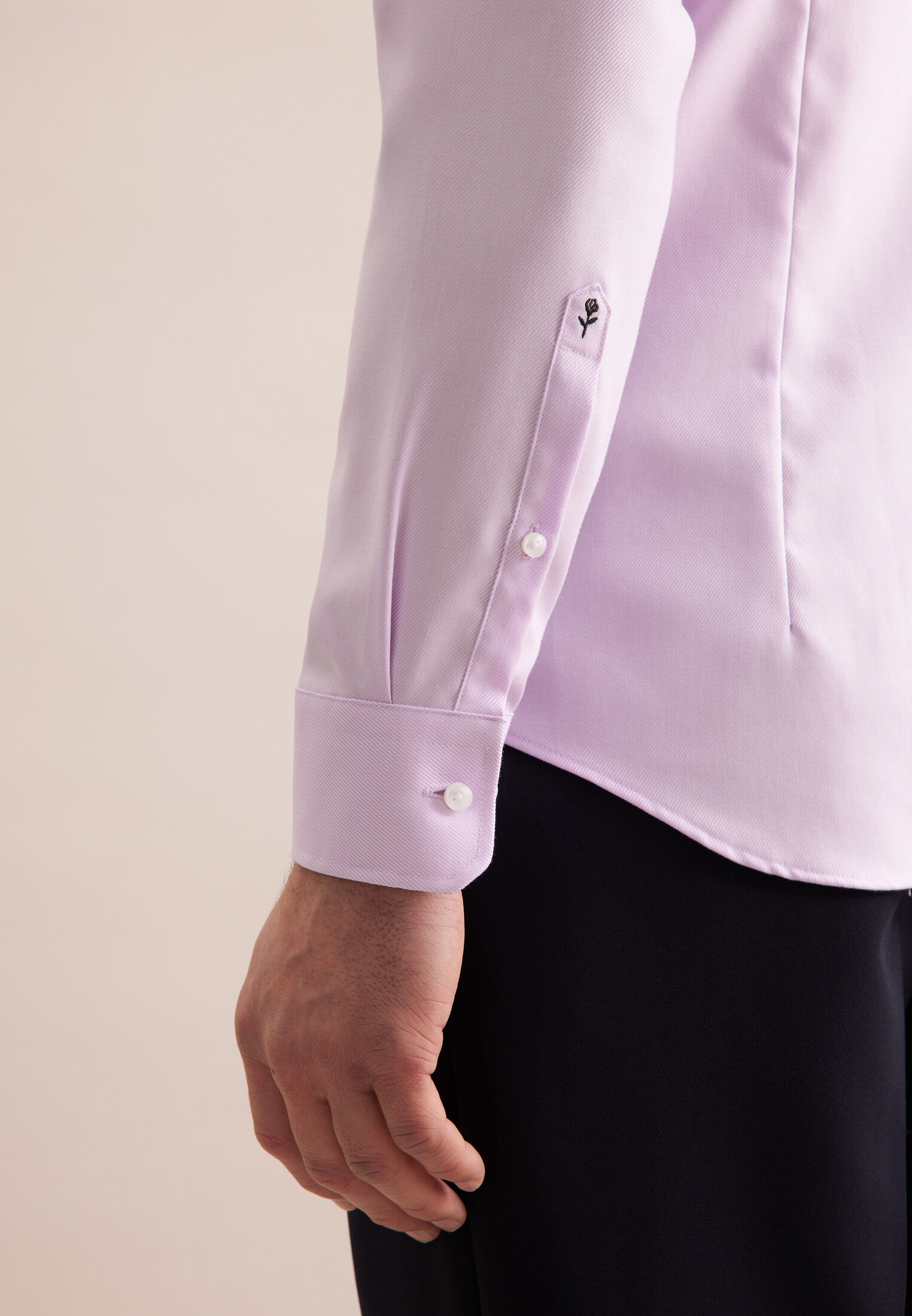 Seidensticker slim fit overhemd, twill, paars