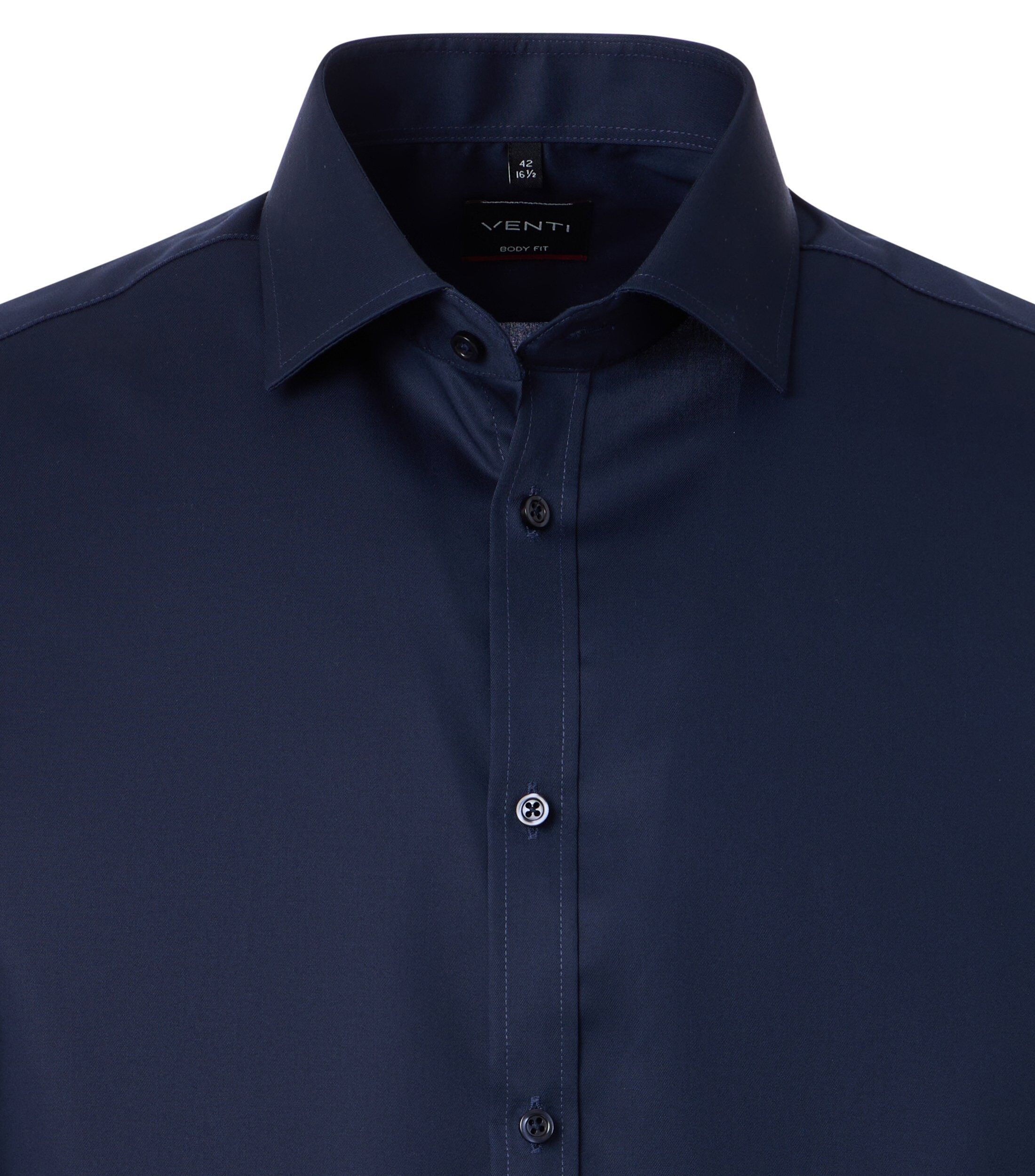 VENTI body fit overhemd, twill, donkerblauw
