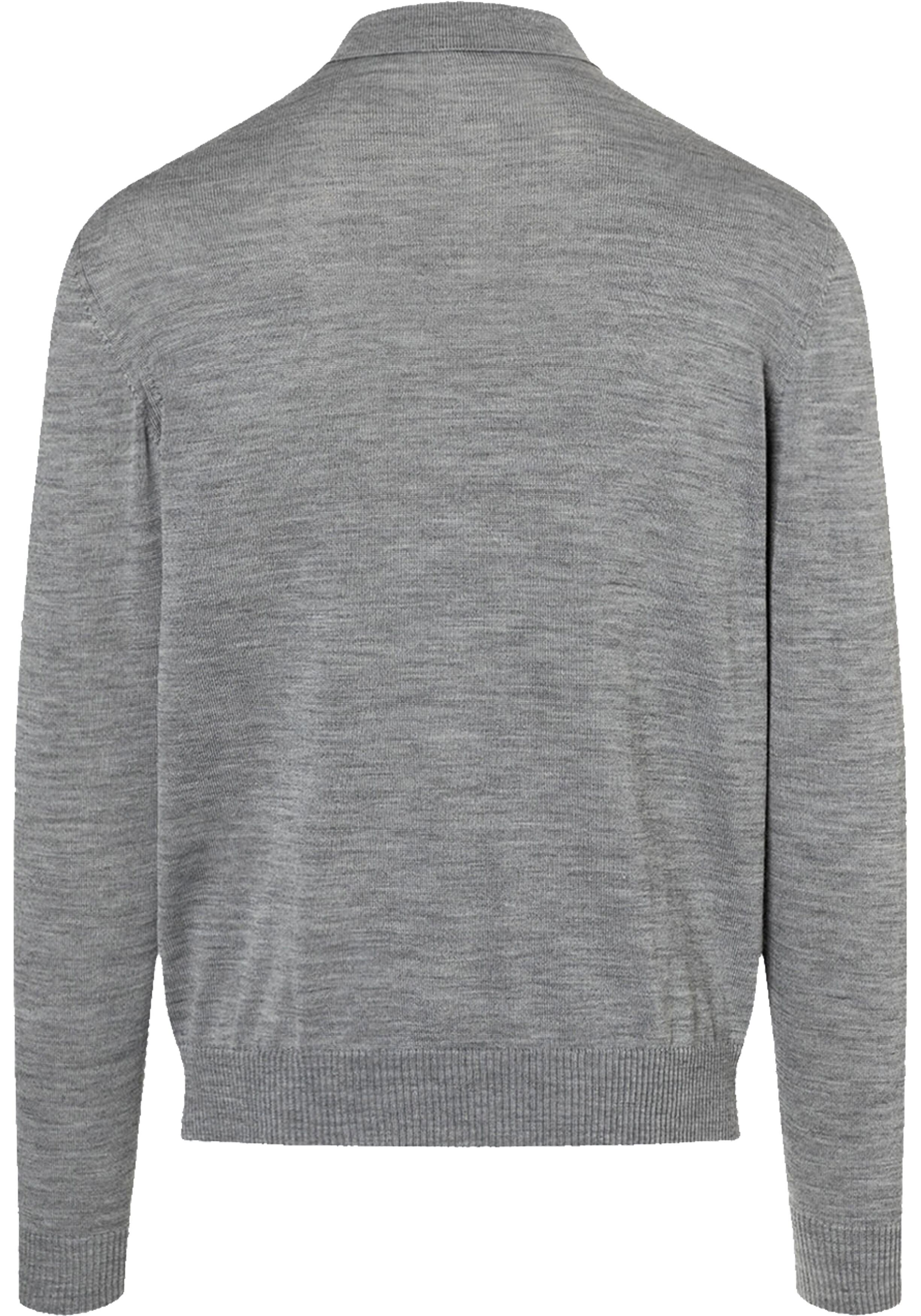 MAERZ Classic Fit heren trui met polokraag wol, grijs