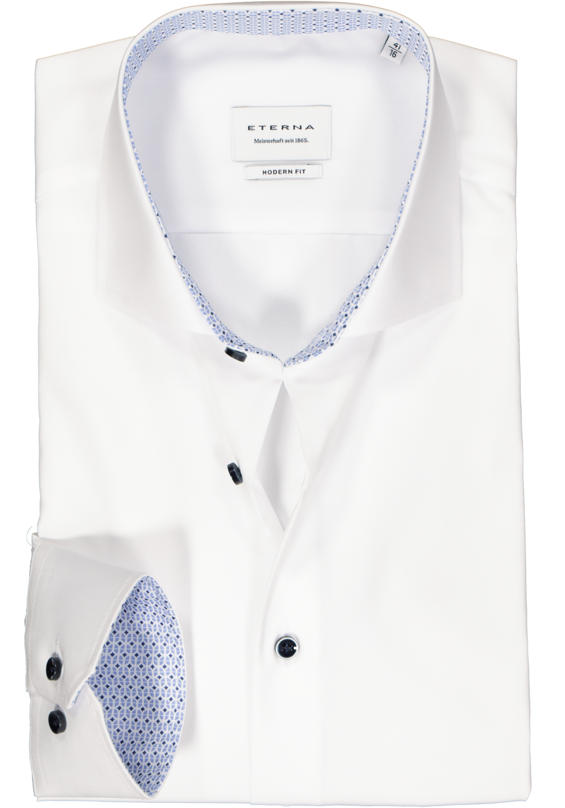 1-4067159258887_eterna-overhemd_HR ETERNA modern fit overhemd, popeline, wit (contrast)