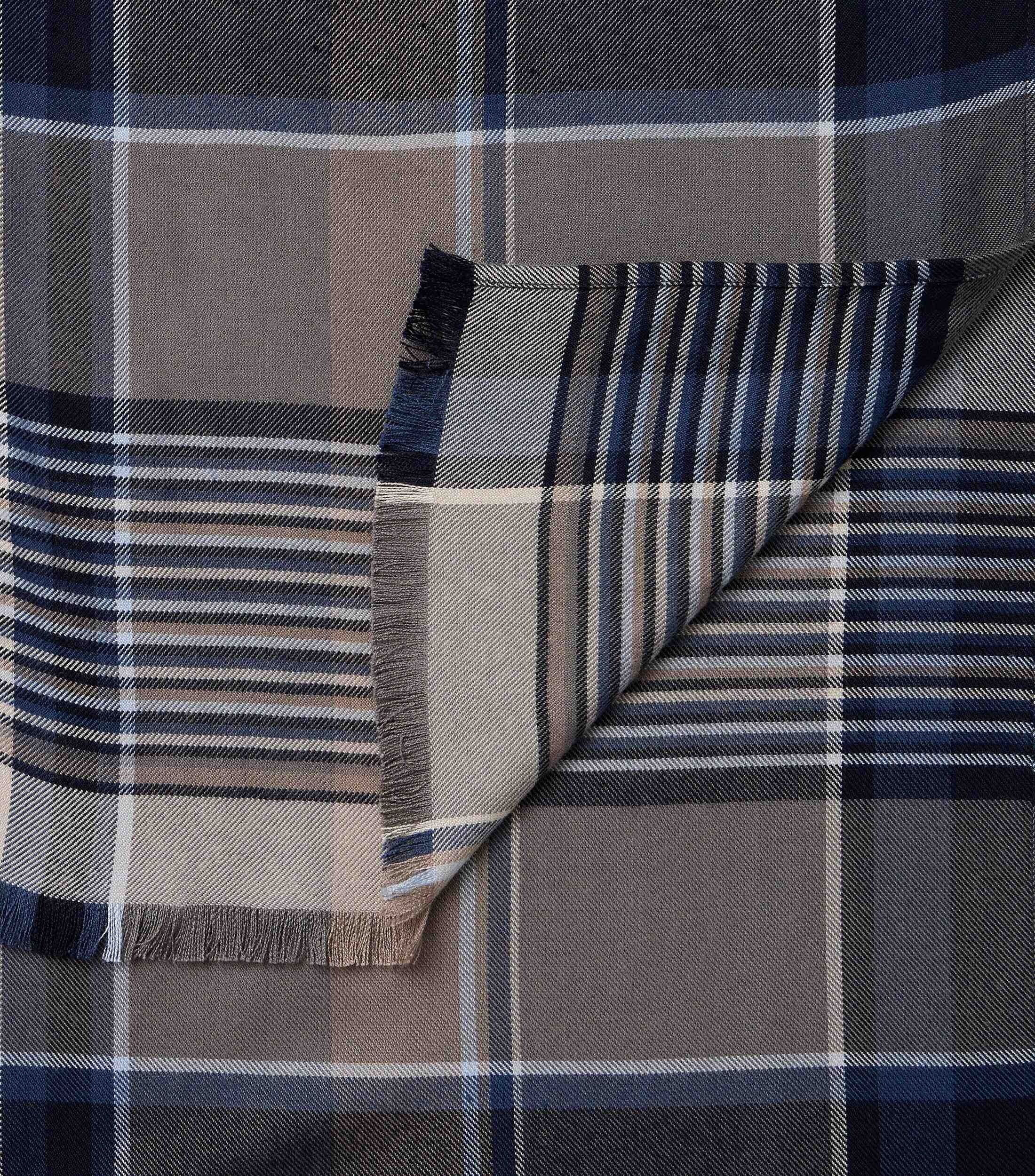 CASA MODA sjaal, beige met bruin en groen dessin