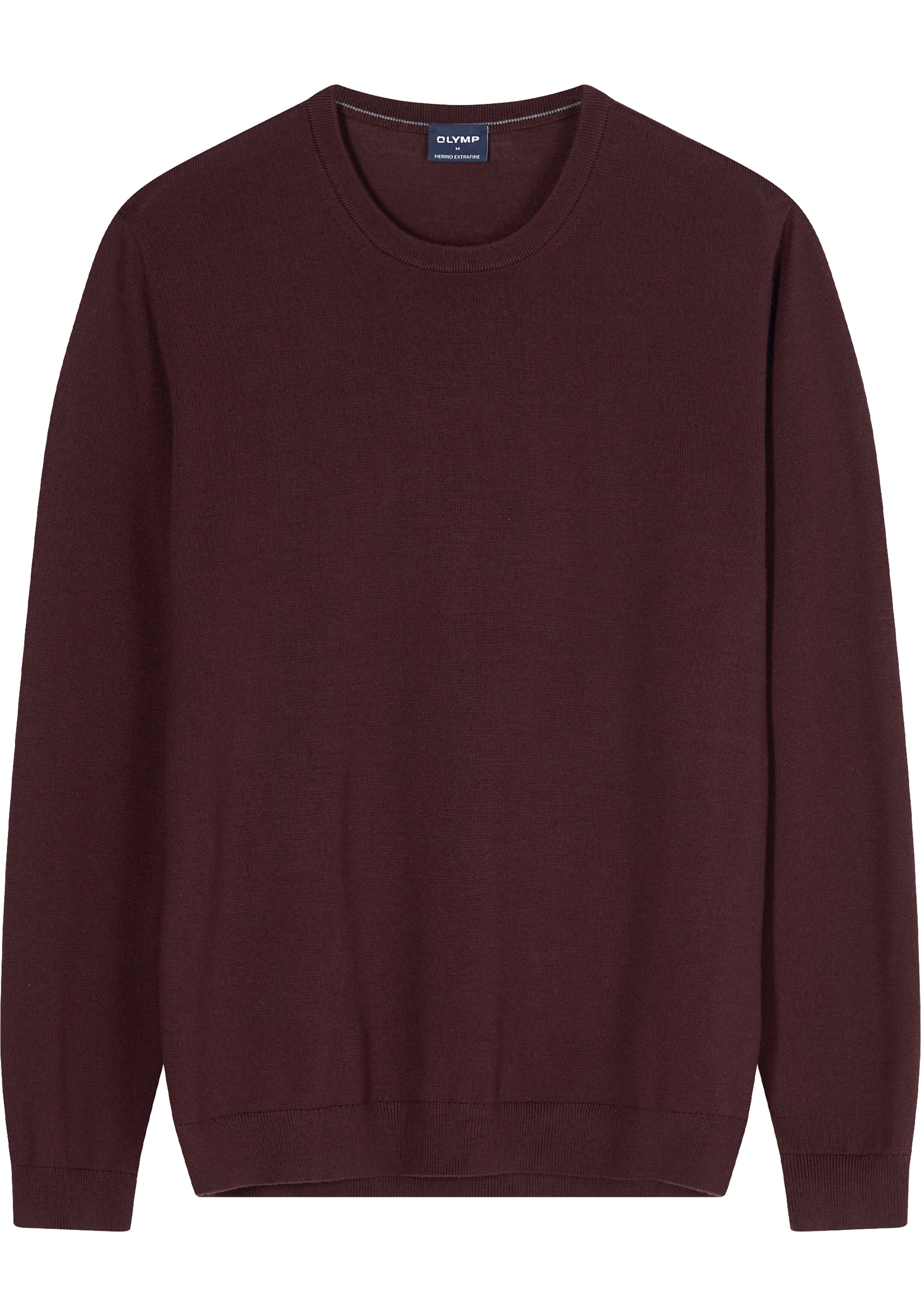 OLYMP Casual modern fit trui wol, O-hals, lichtblauw