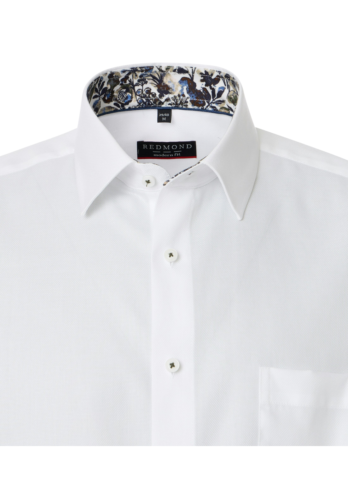 Redmond modern fit overhemd, structuur, wit - 242710110-0 Redmond modern fit overhemd, structuur, wit - 242710110-0