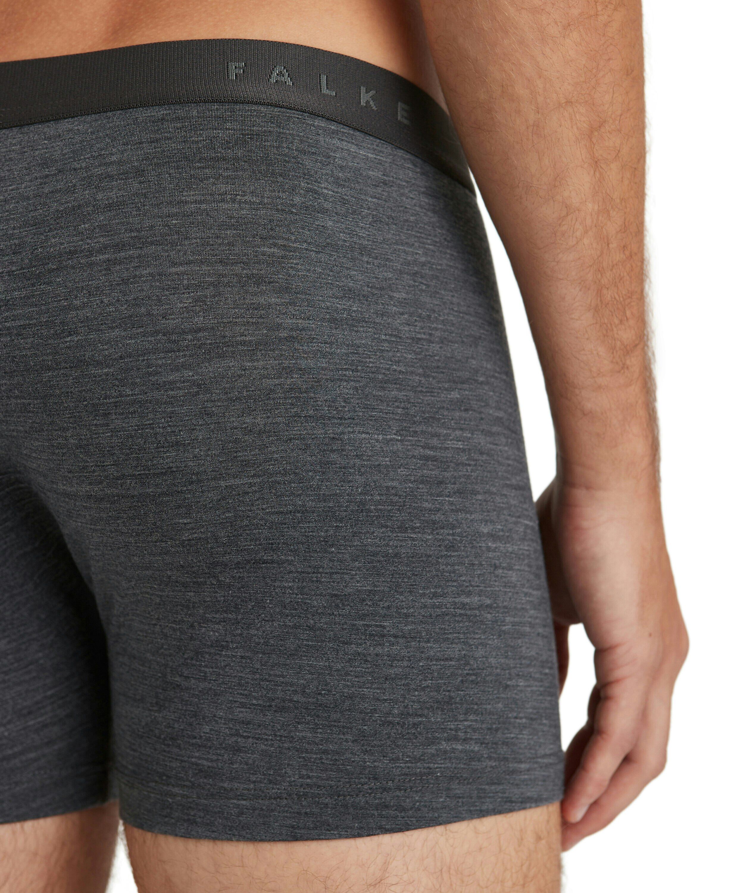 FALKE heren boxer Daily Climawool, boxers normale lengte, donkergrijs (dark grey -heather)