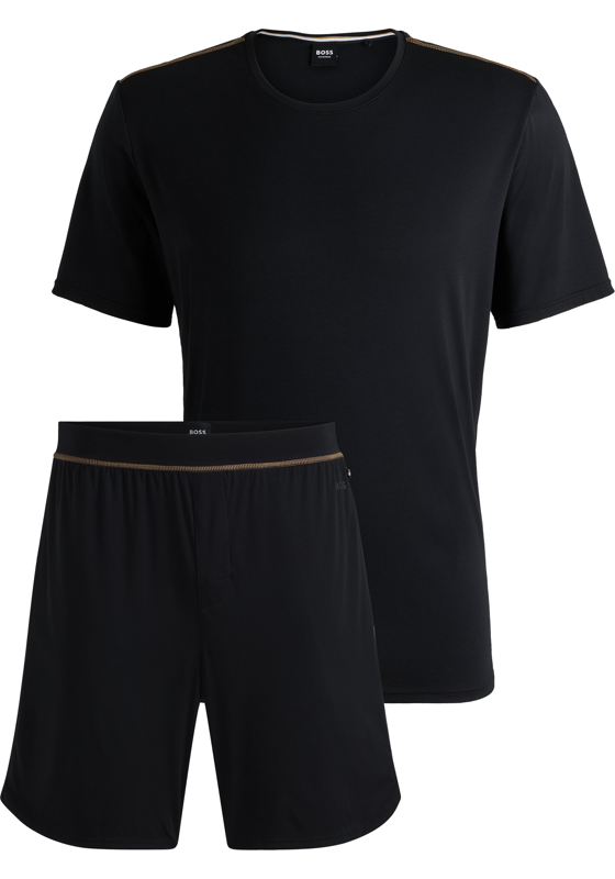 BOSS Ultra Short Set, heren shortama set, zwart BOSS Ultra Short Set, heren shortama set, zwart