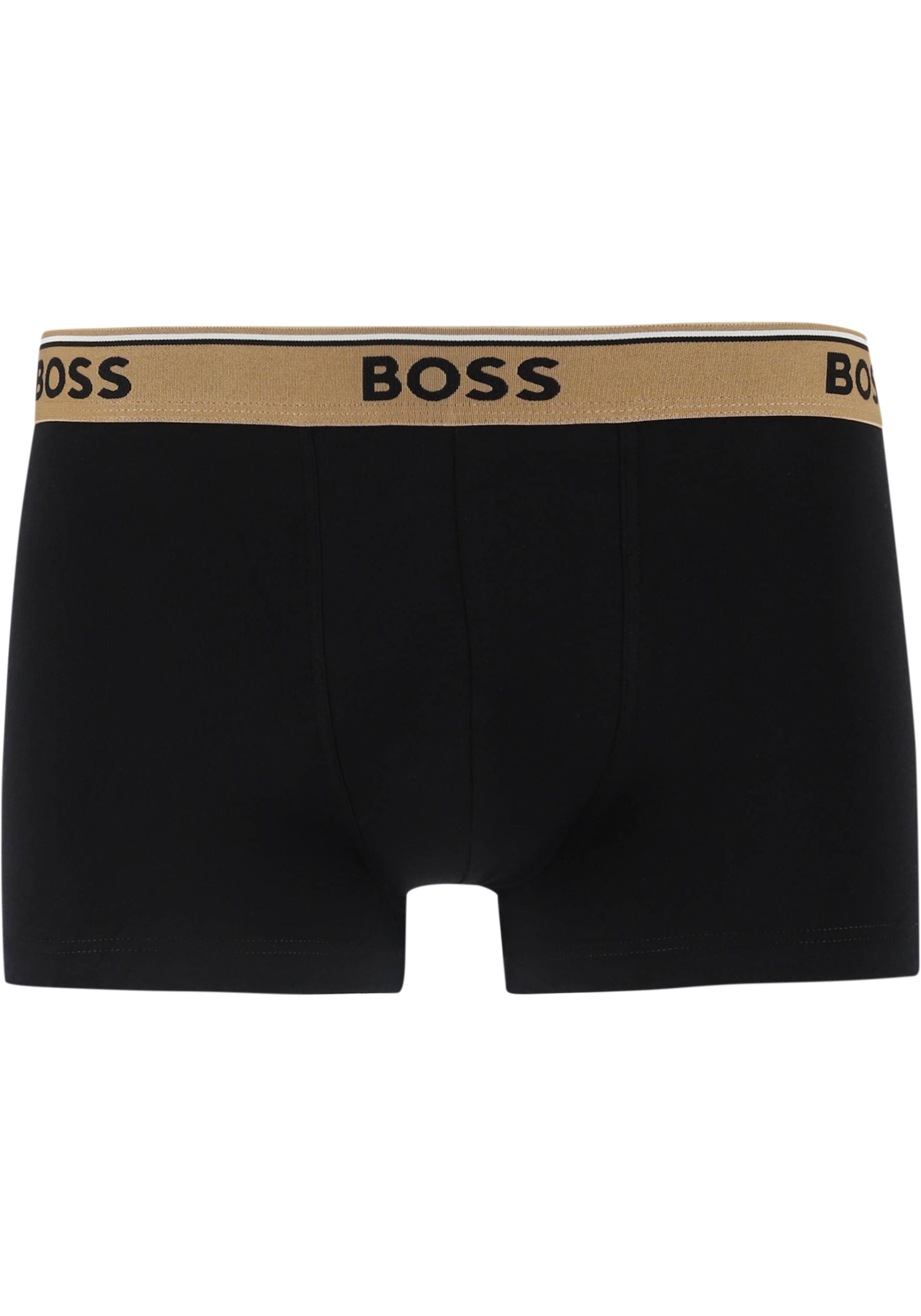 HUGO BOSS Power trunks (3-pack), heren boxers kort, zwart en zwart met beige dessin