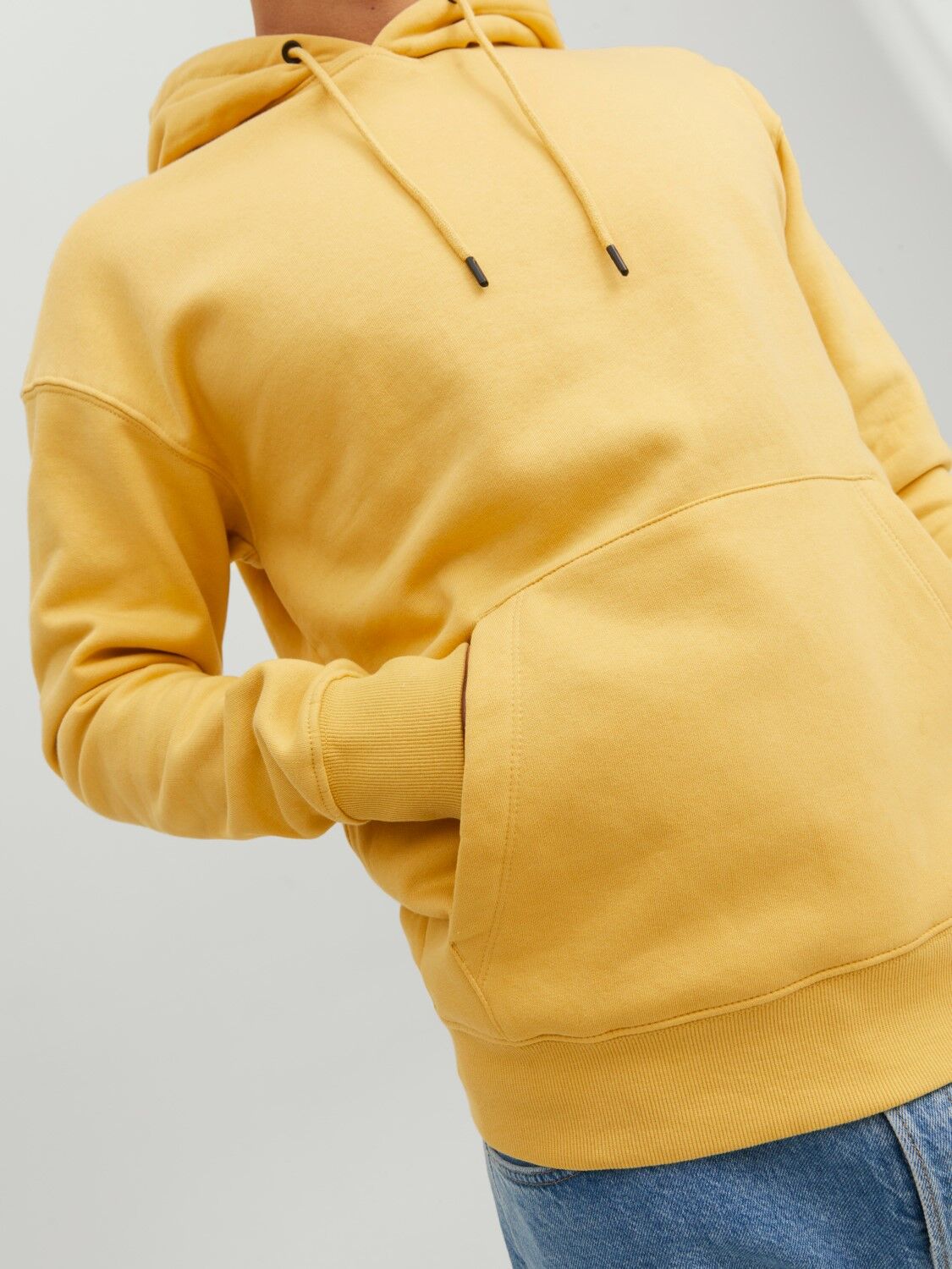JACK & JONES Star basic sweat hood regular fit, heren hoodie katoenmengsel met capuchon, geel