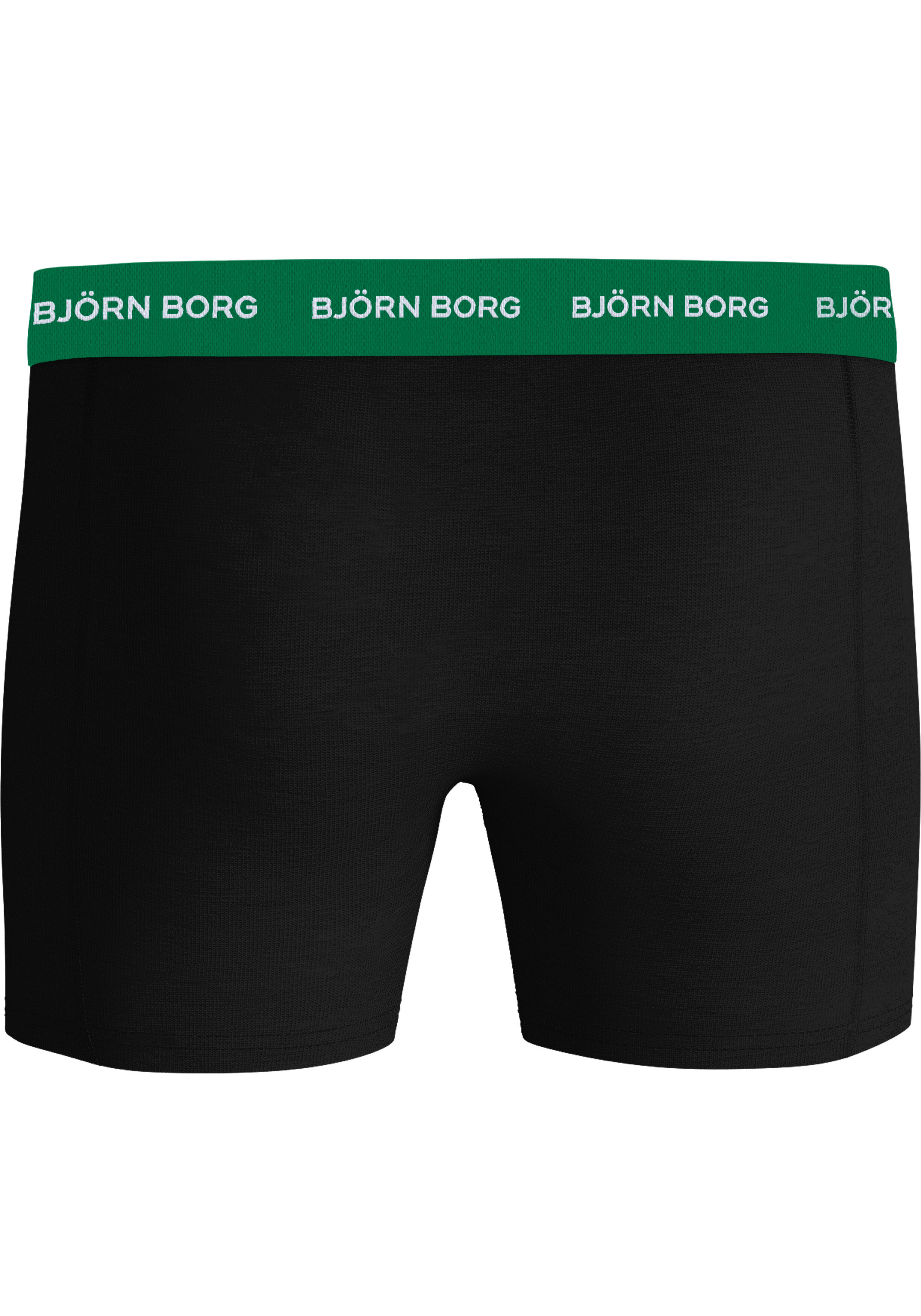Bjorn Borg Cotton Stretch boxers, heren boxers normale lengte (3-pack), zwart, citroenen print en zwart met groene band