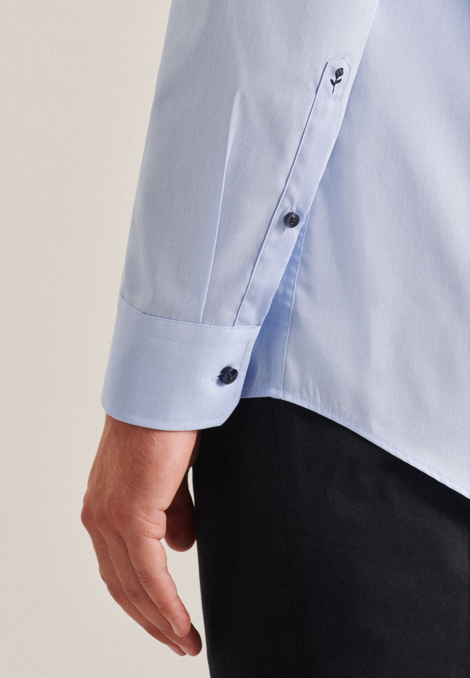 Seidensticker regular fit overhemd, popeline, blauw