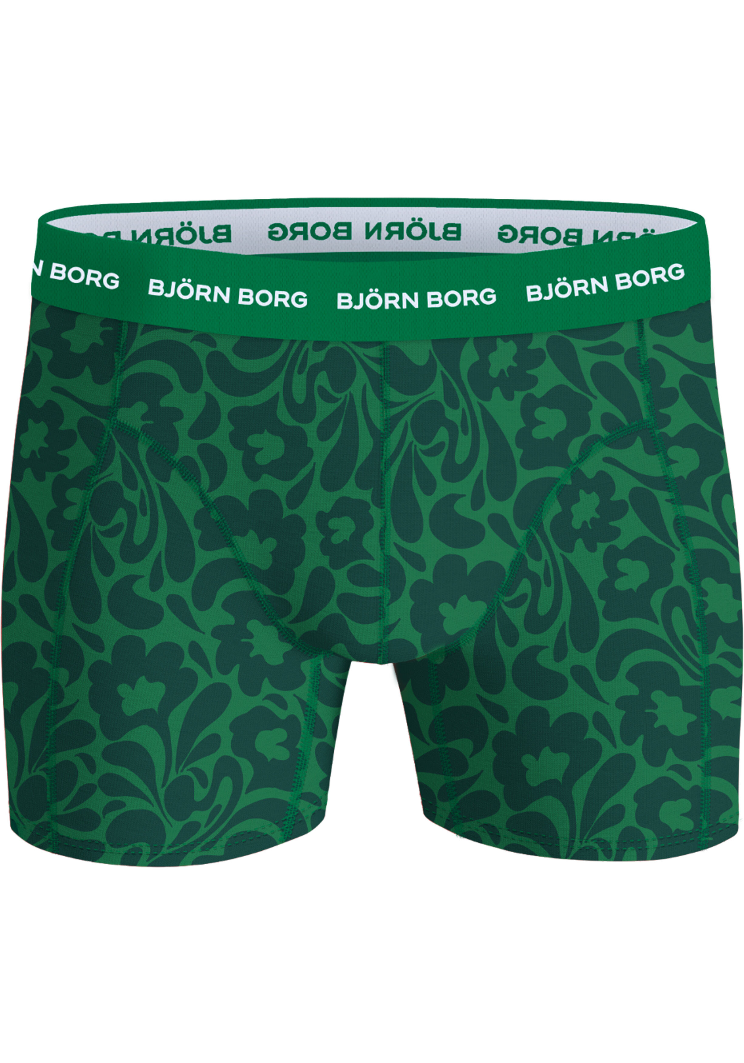 Bjorn Borg Cotton Stretch boxers, heren boxers normale lengte (3-pack), groen dessin, citroenen print en zwart met groen en wit dessin