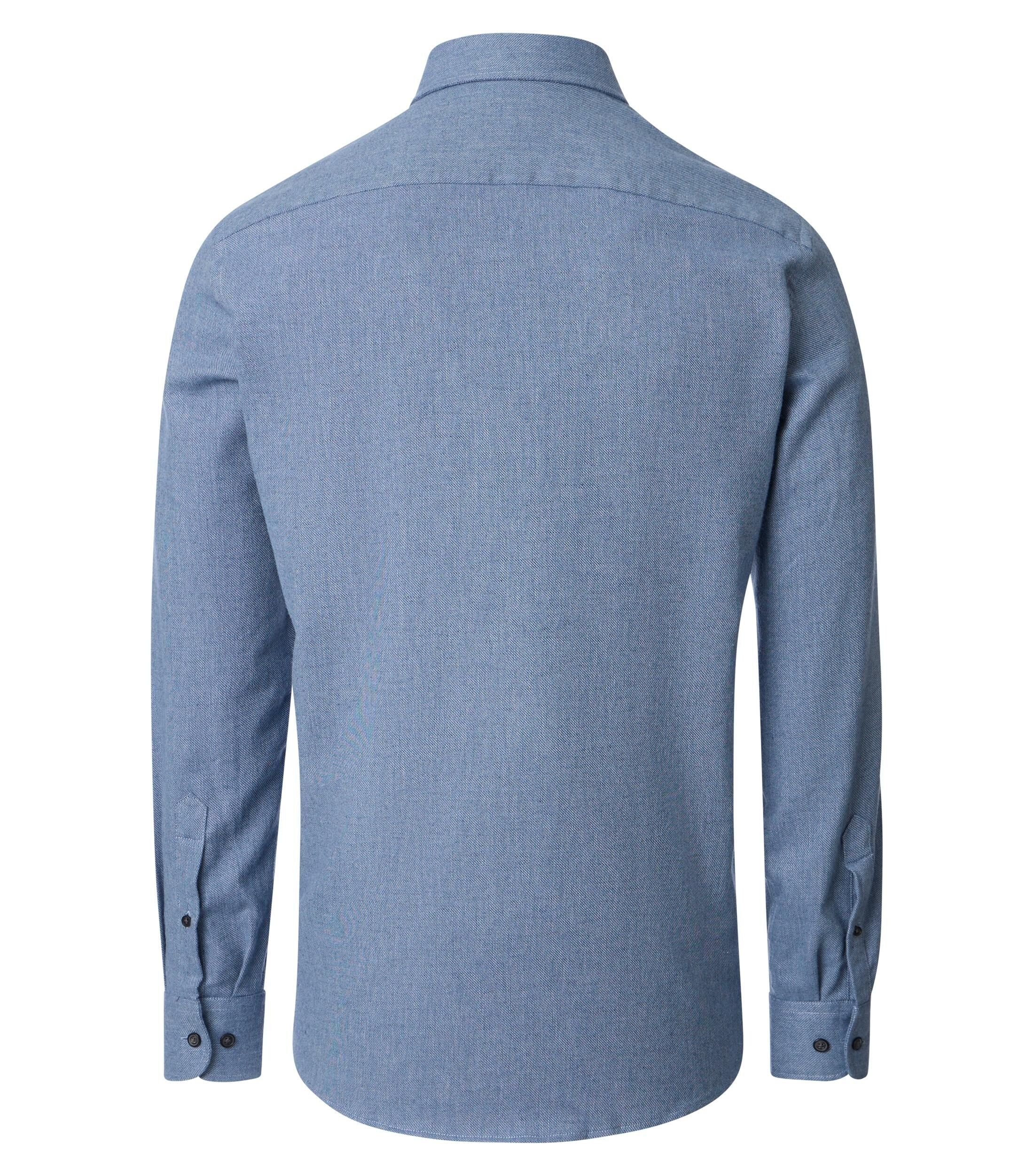 CASA MODA Sport casual fit overhemd, structuur, middenblauw