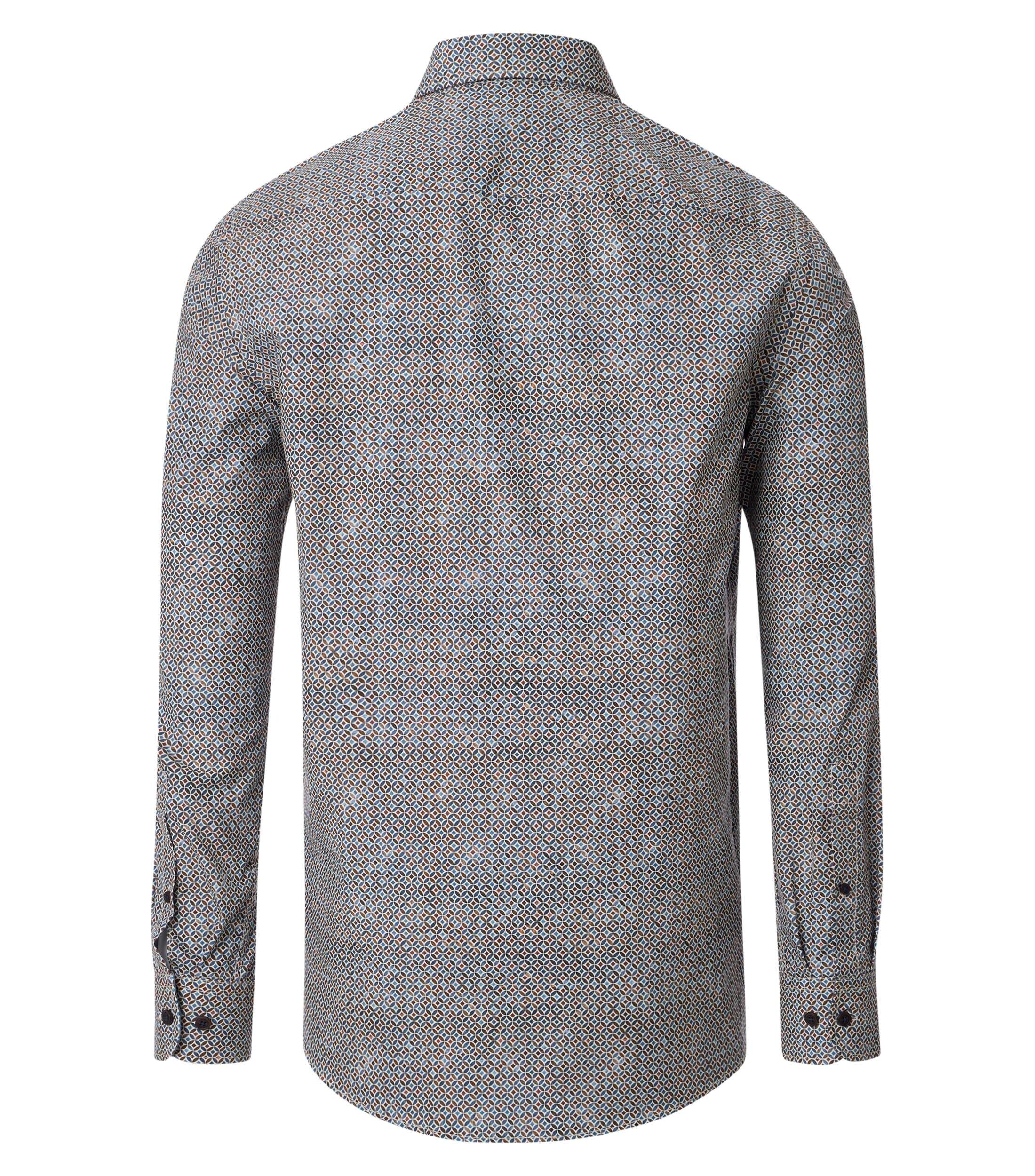 CASA MODA Sport casual fit overhemd, popeline, bruin dessin - 444305800-200