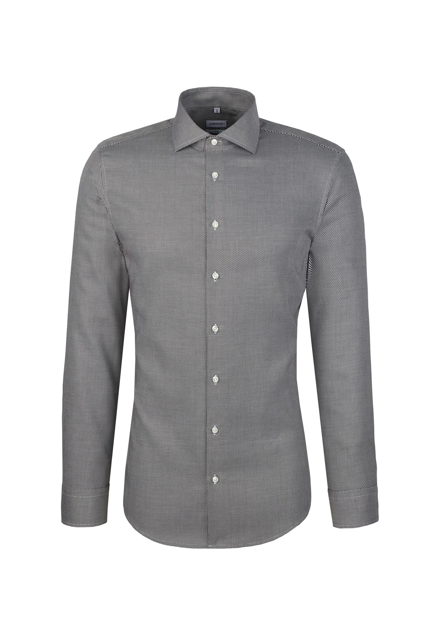 Seidensticker slim fit overhemd, structuur, bruin