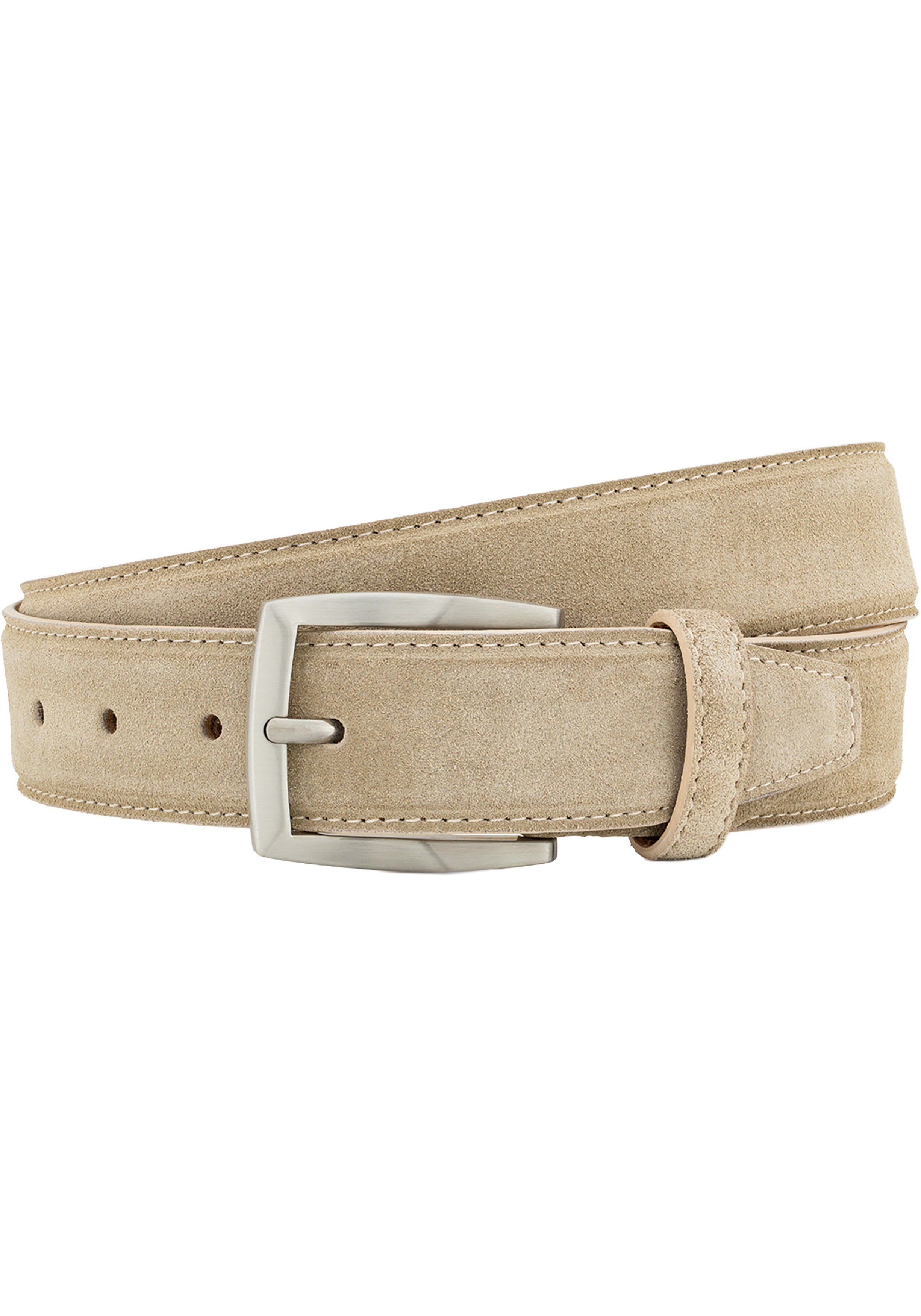 LINDENMANN leren heren riem, zand