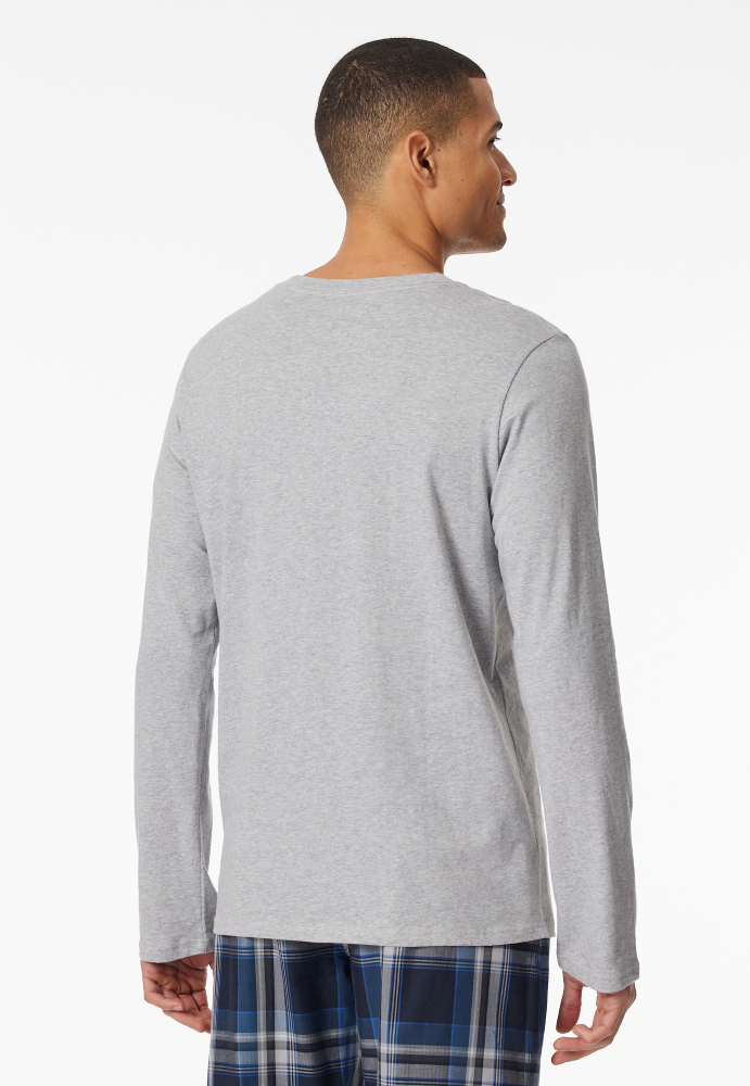 SCHIESSER Mix + Relax Shirt 1/1 arm, heren T-shirt lange mouw, grijsmelange