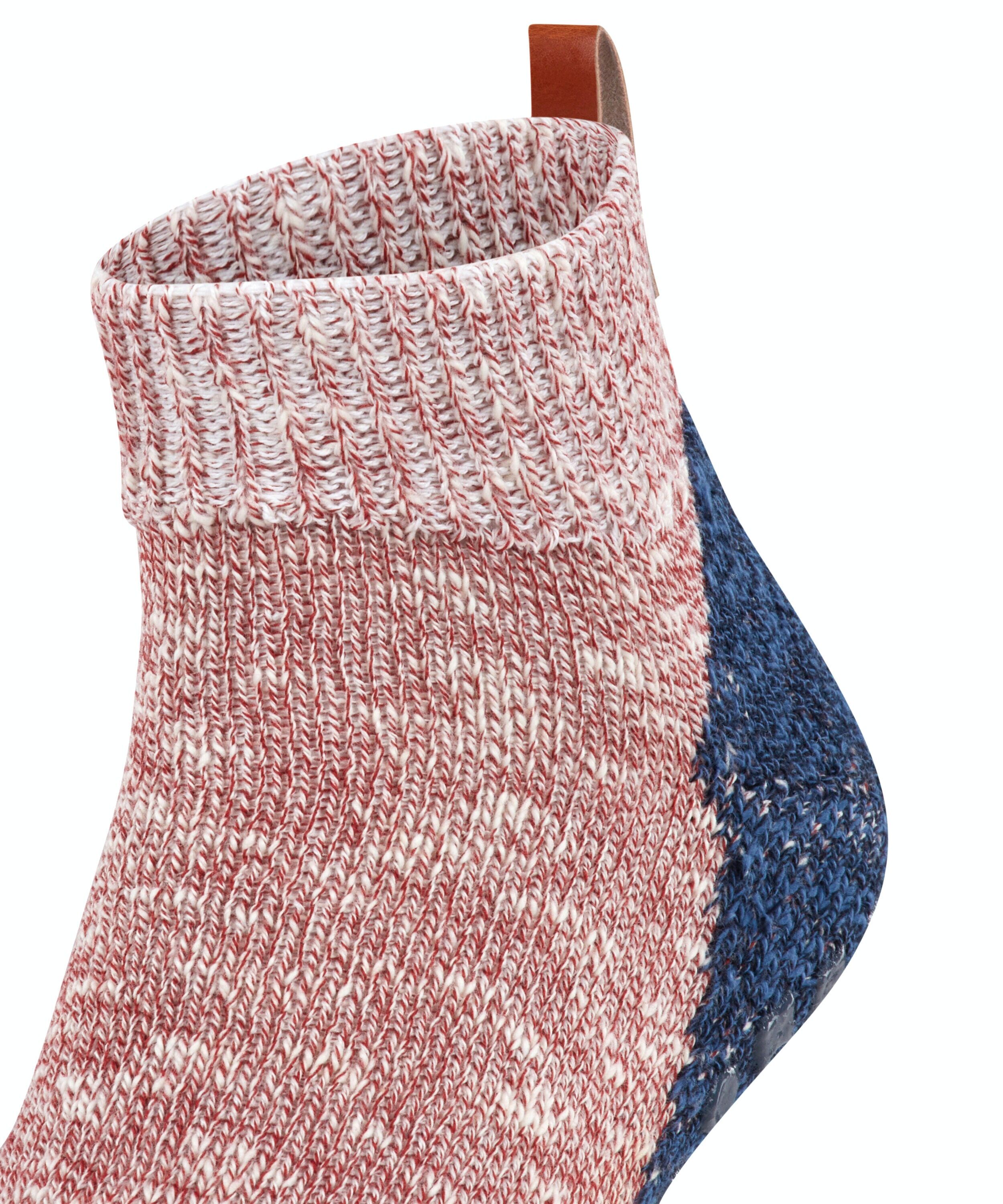 FALKE Lodge Homepad heren huissokken (laag model),  oudroze met blauw (oxford)