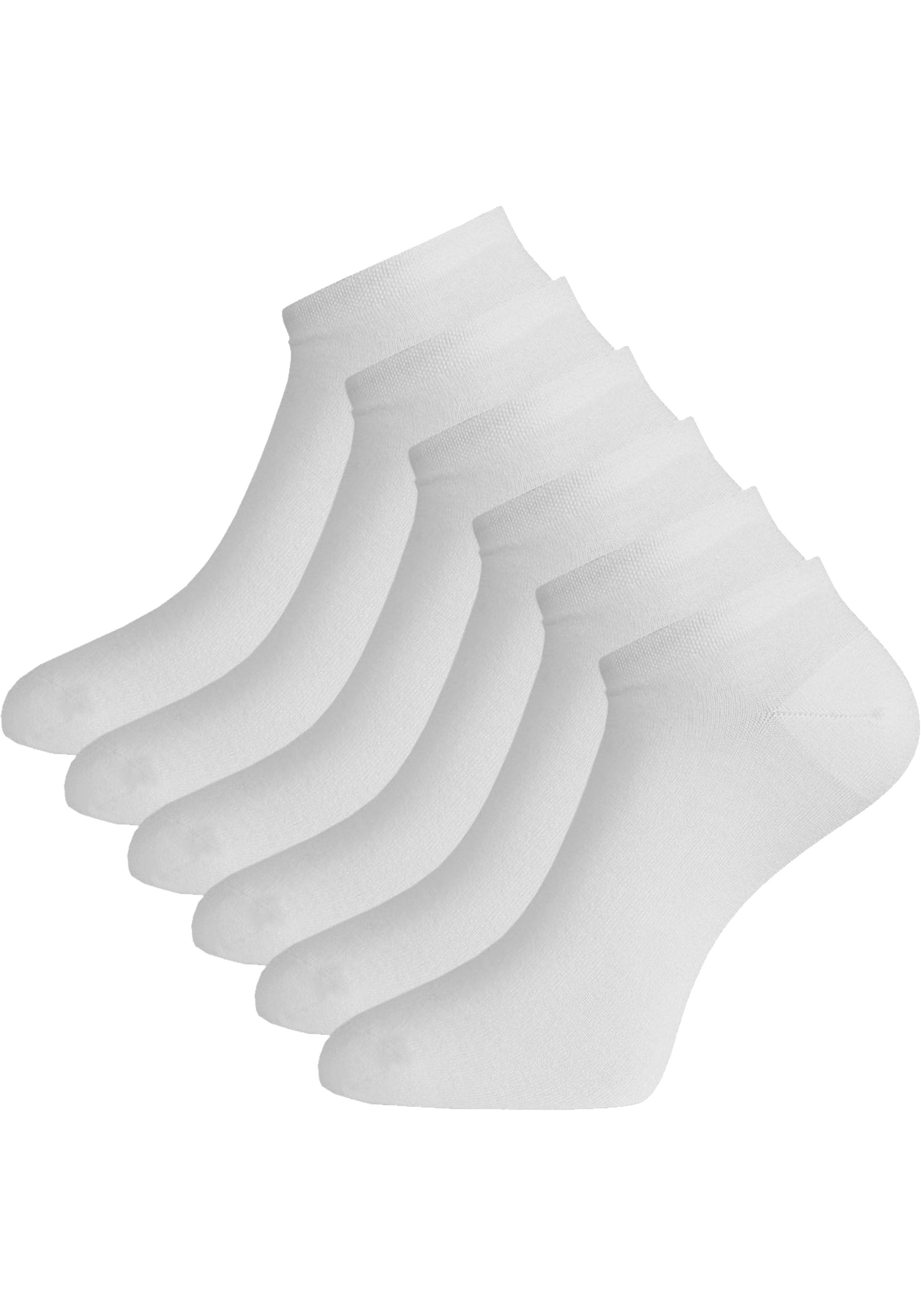 Bamboo Basics Dani sneaker socks (6-pack), unisex sneakersokken, wit