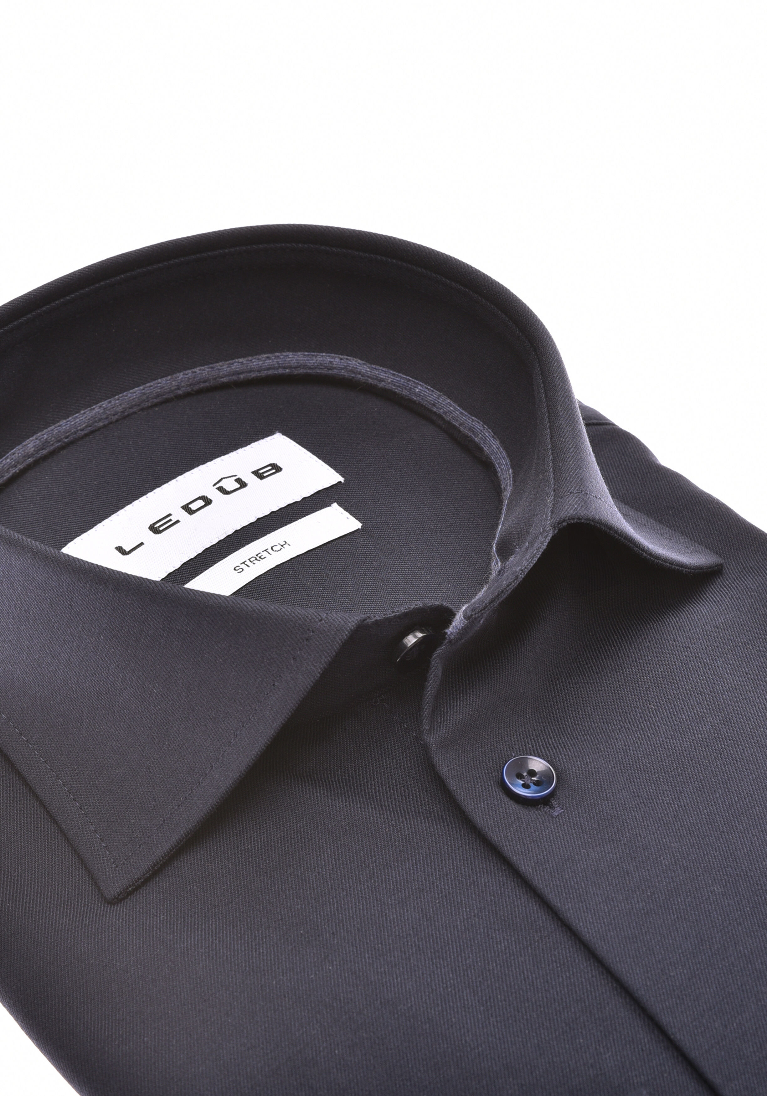 Ledub modern fit overhemd, popeline, donkerblauw
