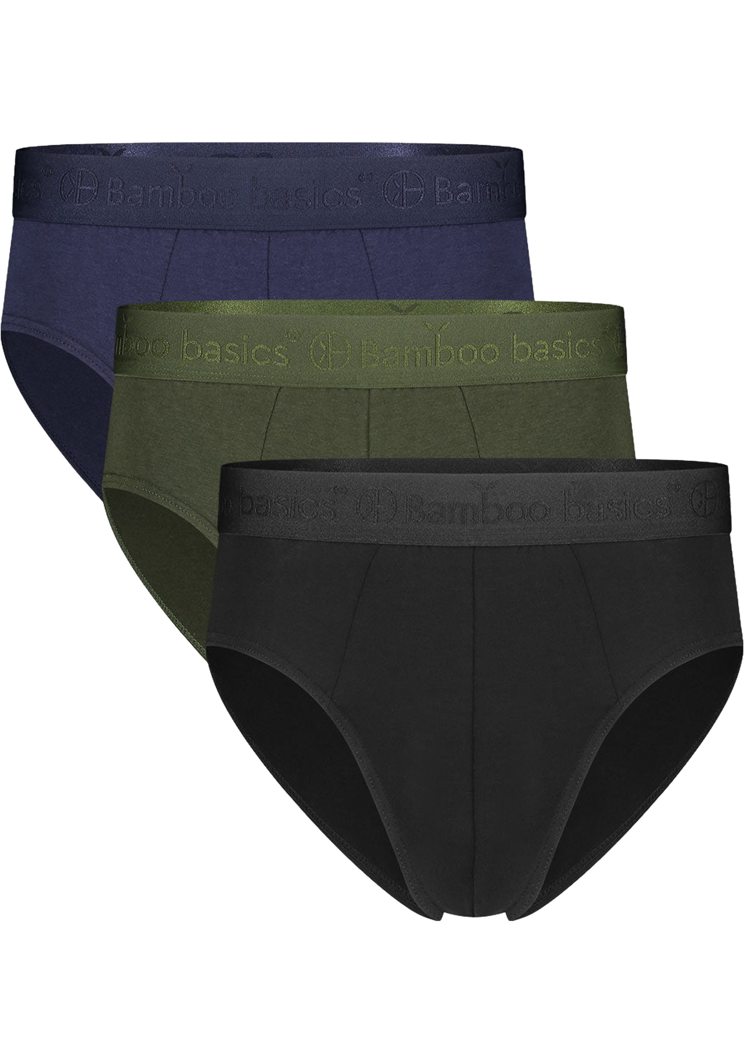 Bamboo Basics James slips (3-pack), heren slip, zwart, donkerblauw, legergroen