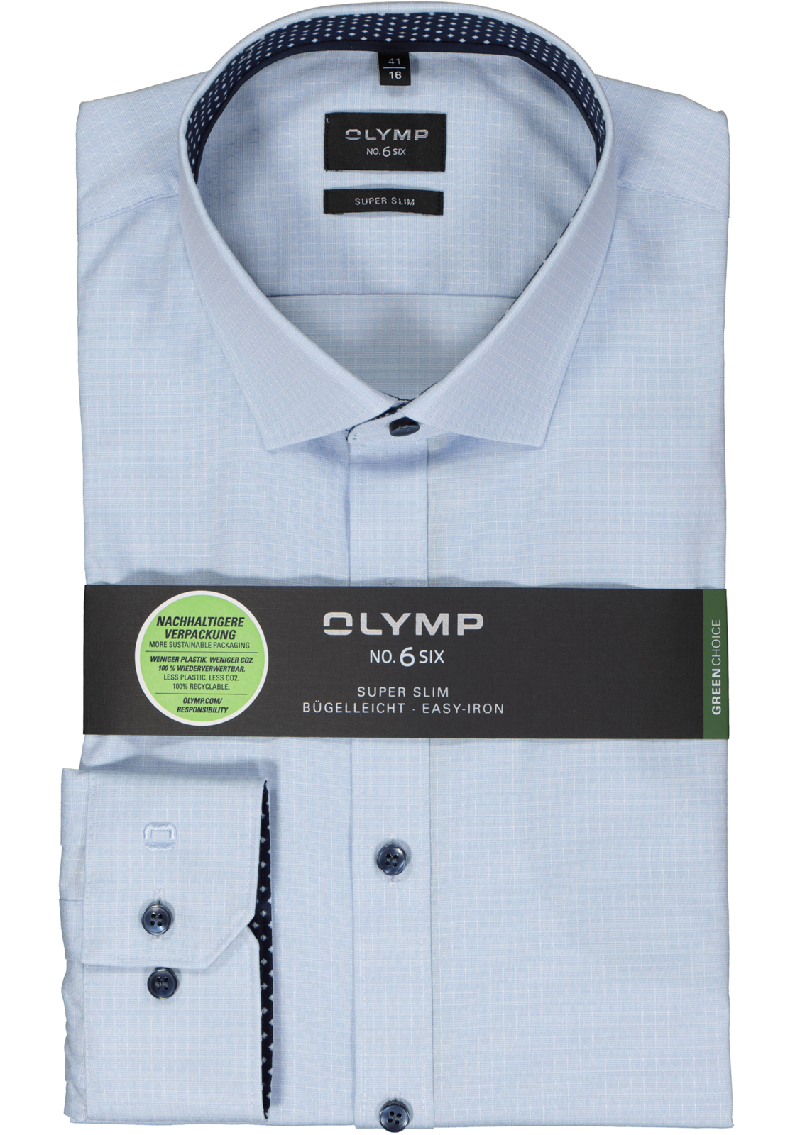 2-4066425472385_olymp-overhemd_HR OLYMP No. 6 Six super slim fit overhemd, structuur, lichtblauw (contrast)