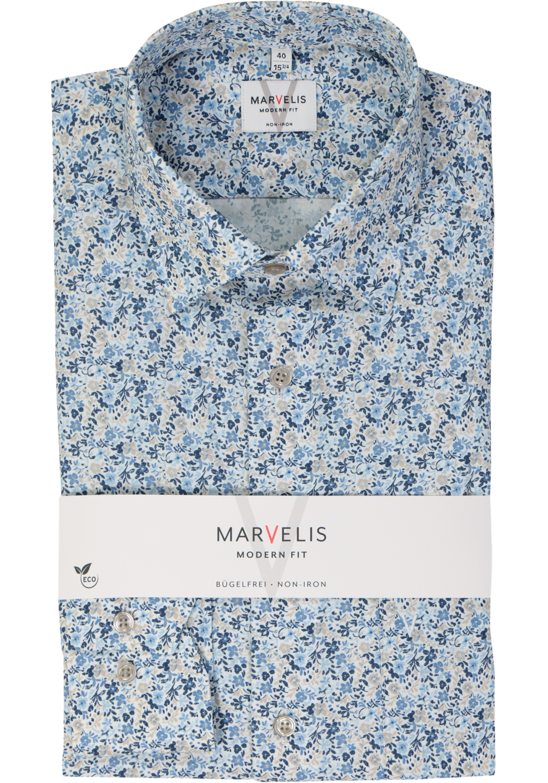 MARVELIS modern fit overhemd, popeline, lichtblauw dessin MARVELIS modern fit overhemd, popeline, lichtblauw dessin