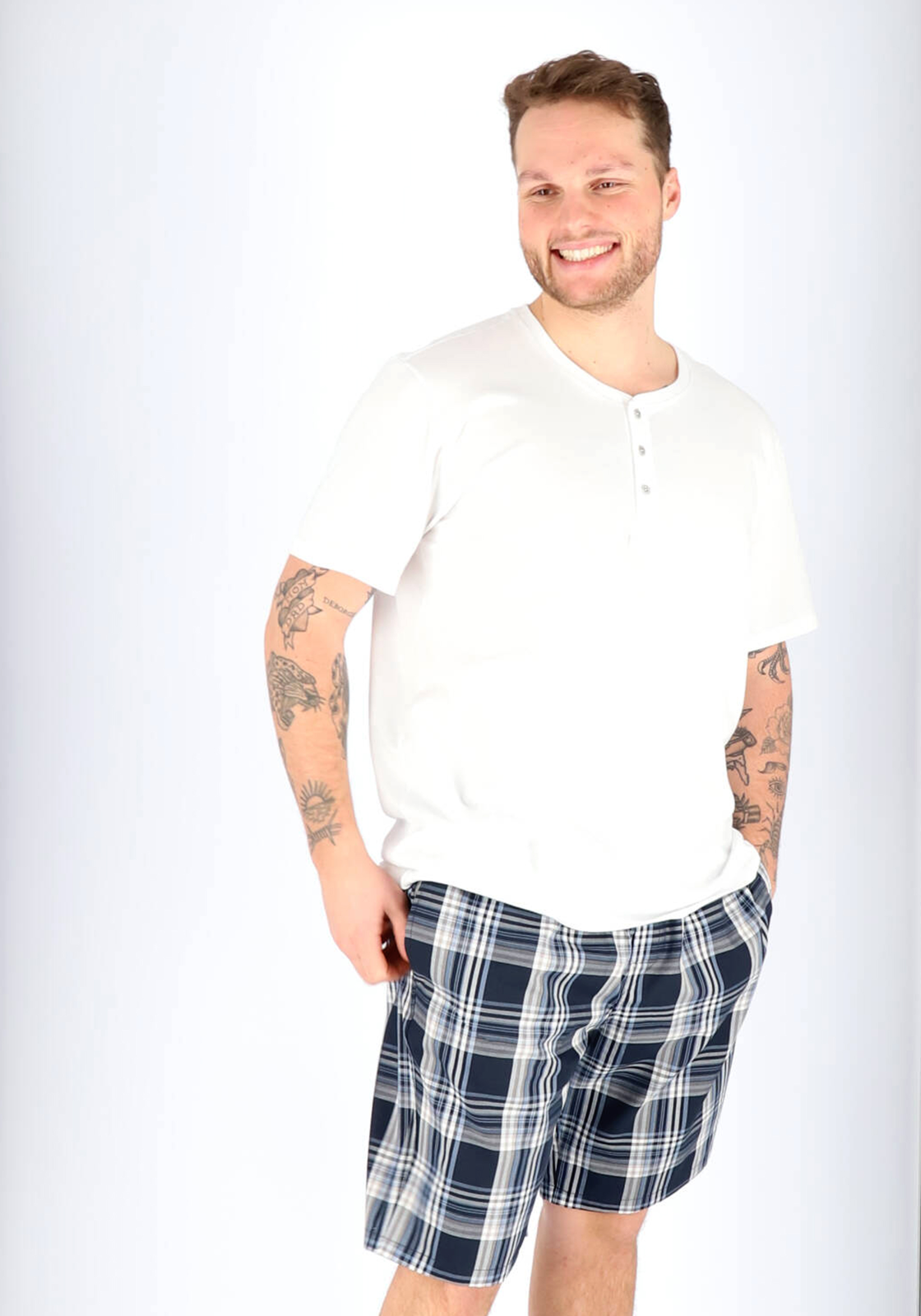 09-4007065358691-schiesser-modelfoto-tm_feb_2028_HR SCHIESSER Mix+Relax T-shirt, korte mouw O-hals met knoopjes, wit