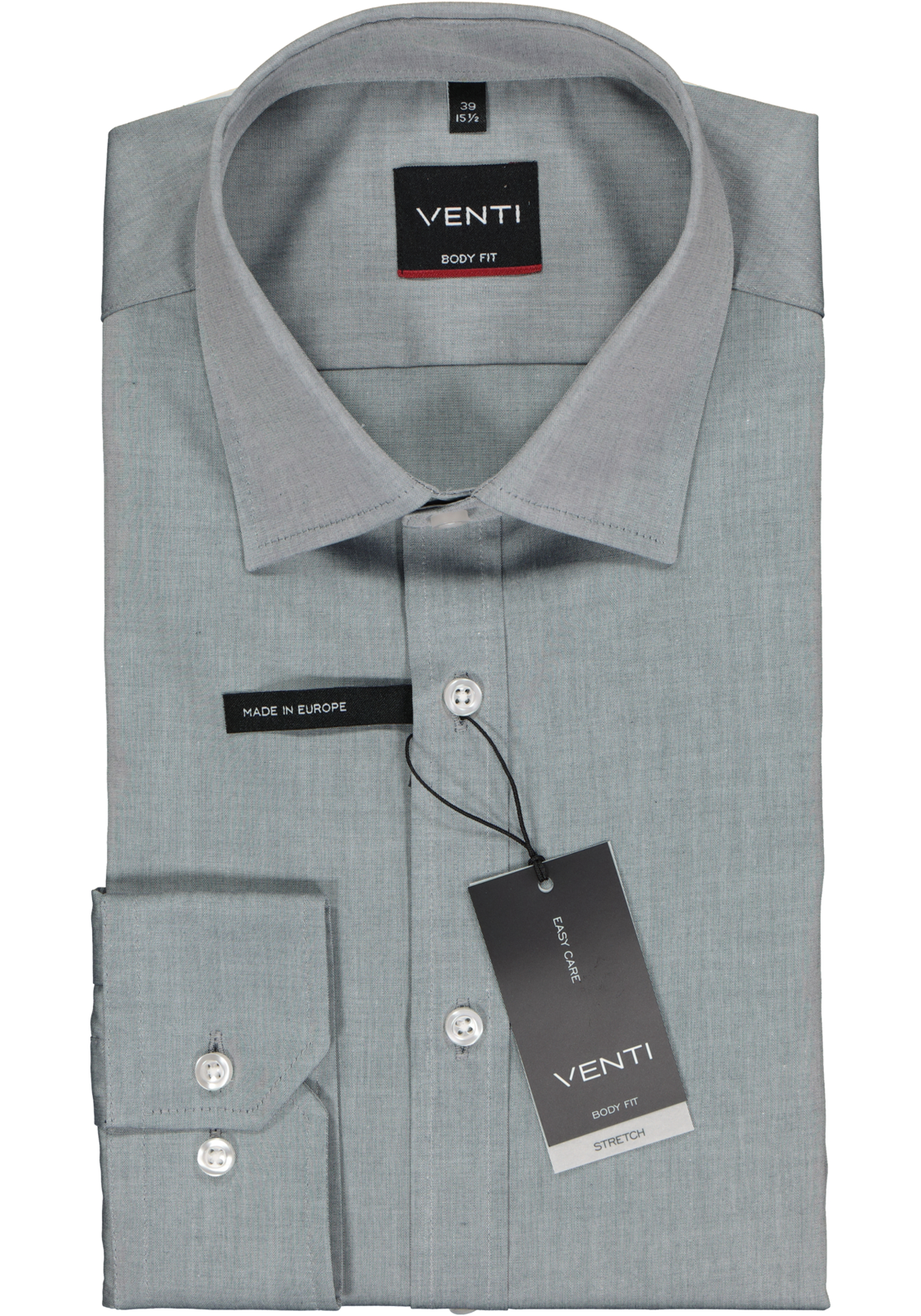 2-4060031389402_venti-overhemd_HR VENTI body fit overhemd, grijs