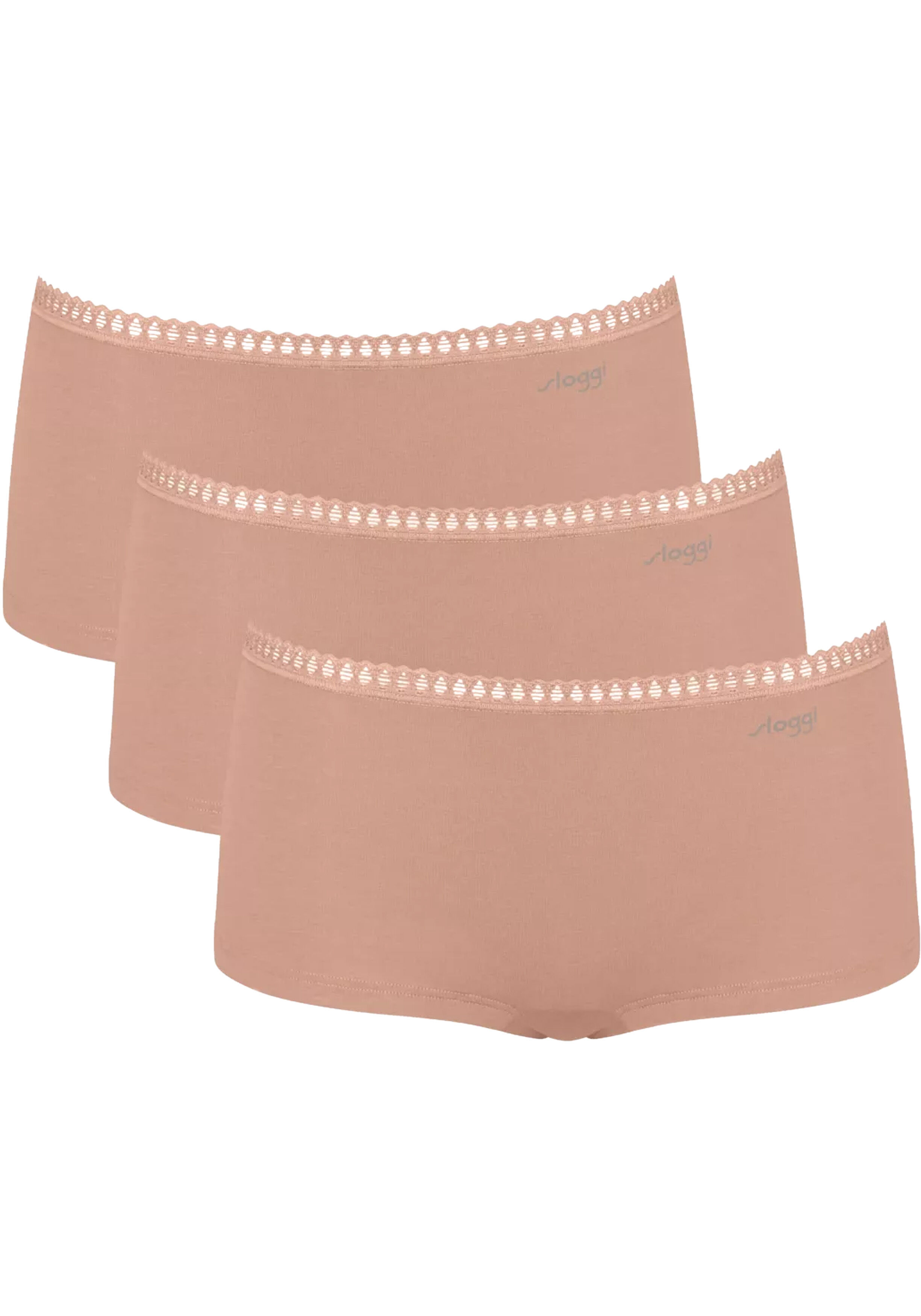 Sloggi Women GO Crush Short (3-pack), dames boxer, beige