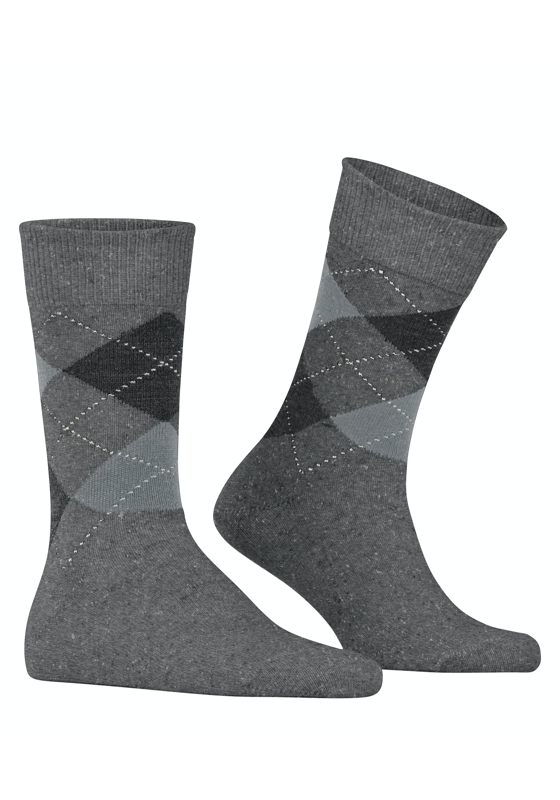 Burlington Dundee herensokken, grijs (carbon mel.) Burlington Dundee herensokken, grijs (carbon mel.)