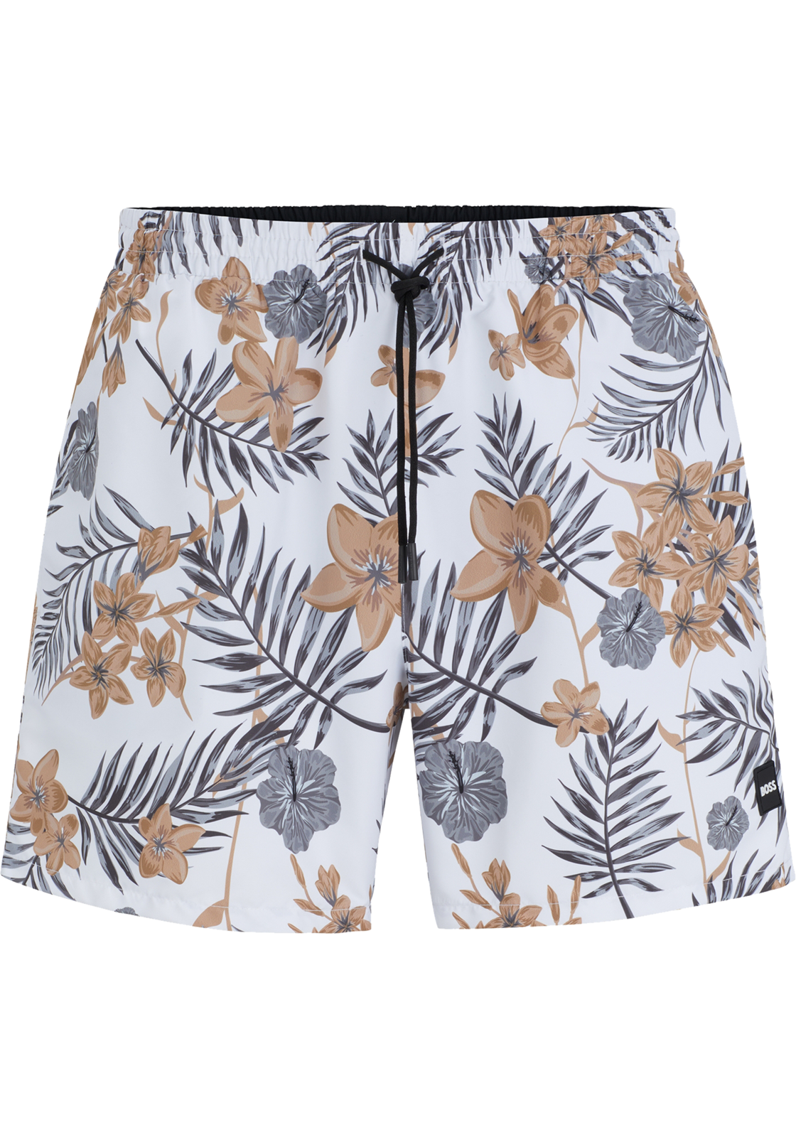 50508844-100 HUGO BOSS Piranha swim shorts, heren zwembroek, wit dessin
