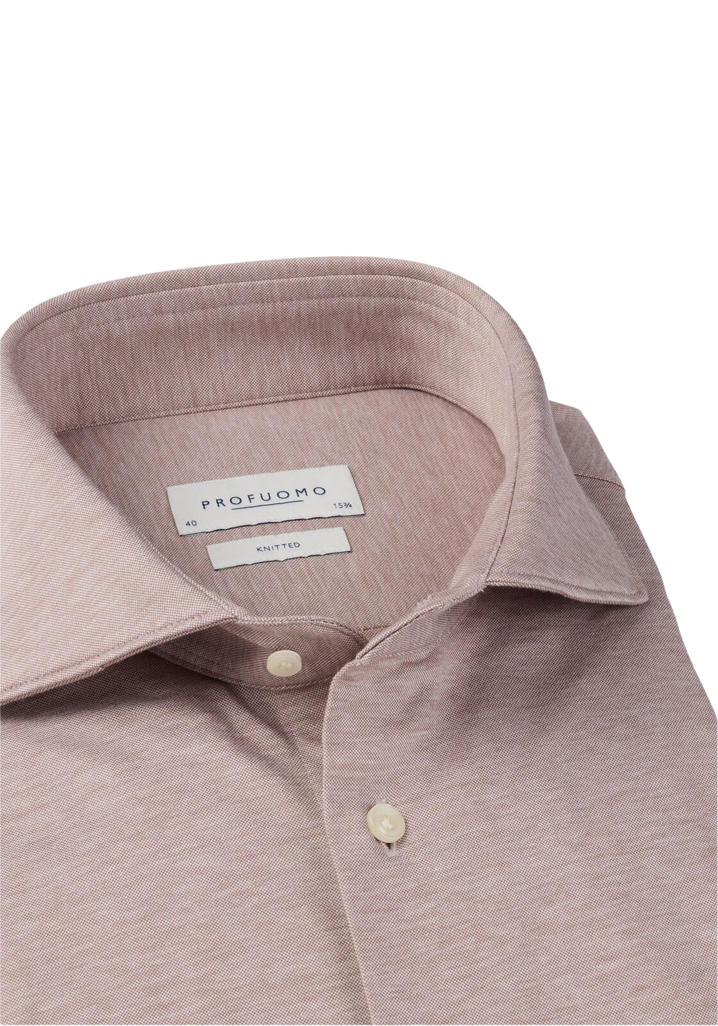 Profuomo slim fit heren overhemd, jersey, rood