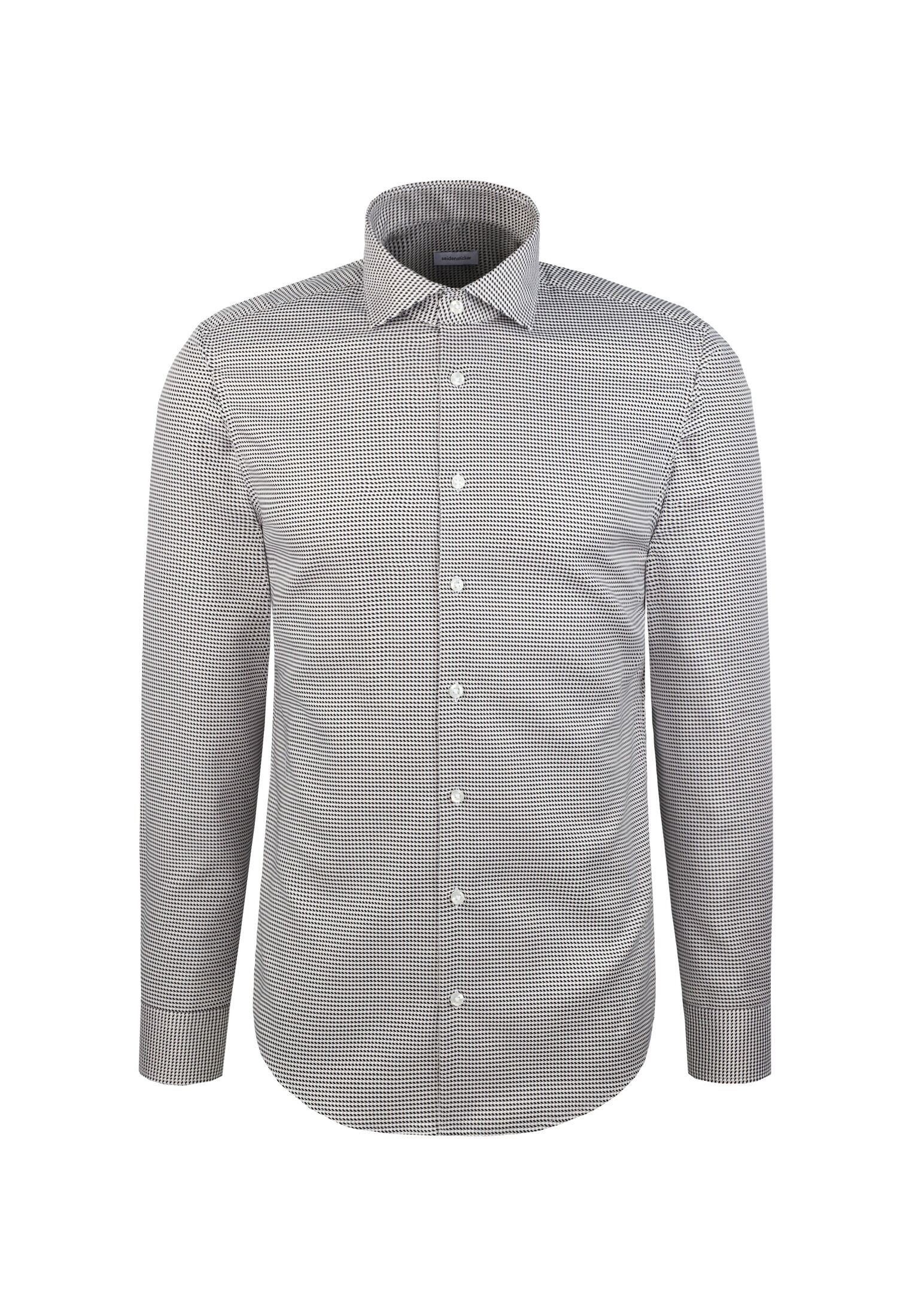 Seidensticker slim fit overhemd, popeline, beige geruit
