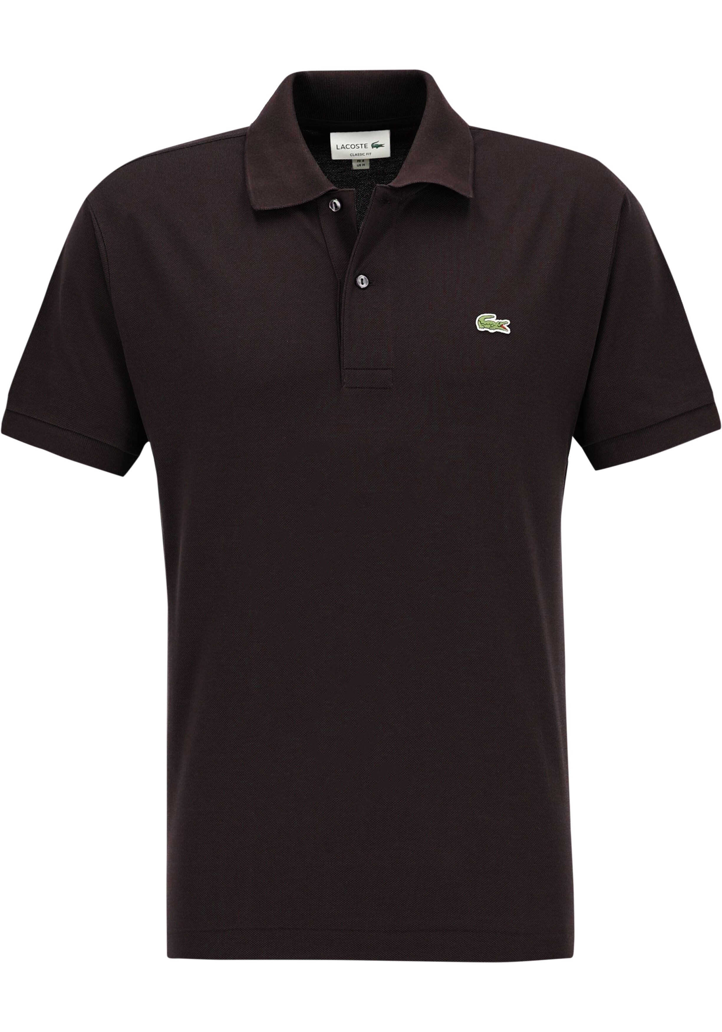 Lacoste Classic Fit polo, buffel donkerbruin