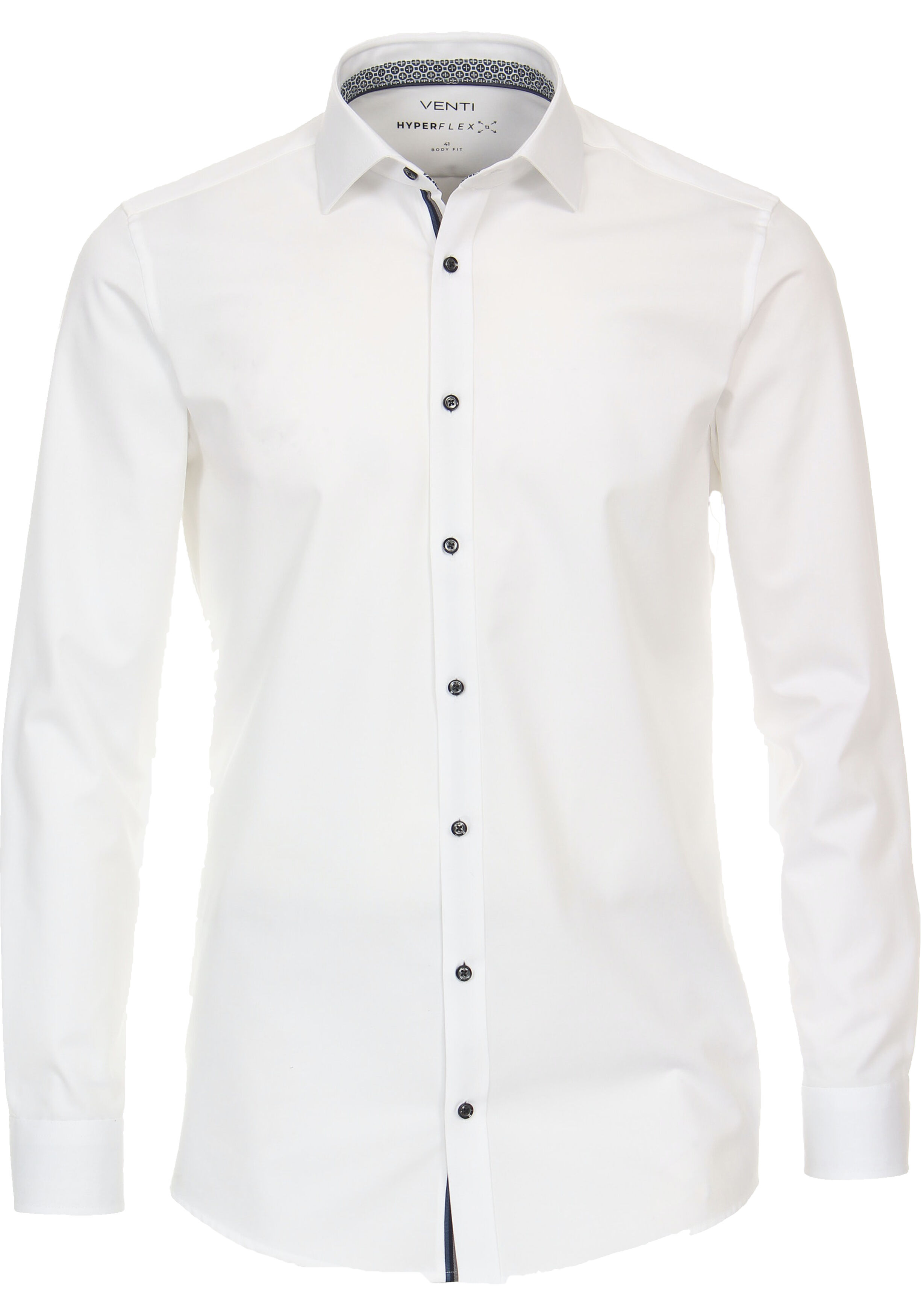 VENTI body fit overhemd, twill, wit