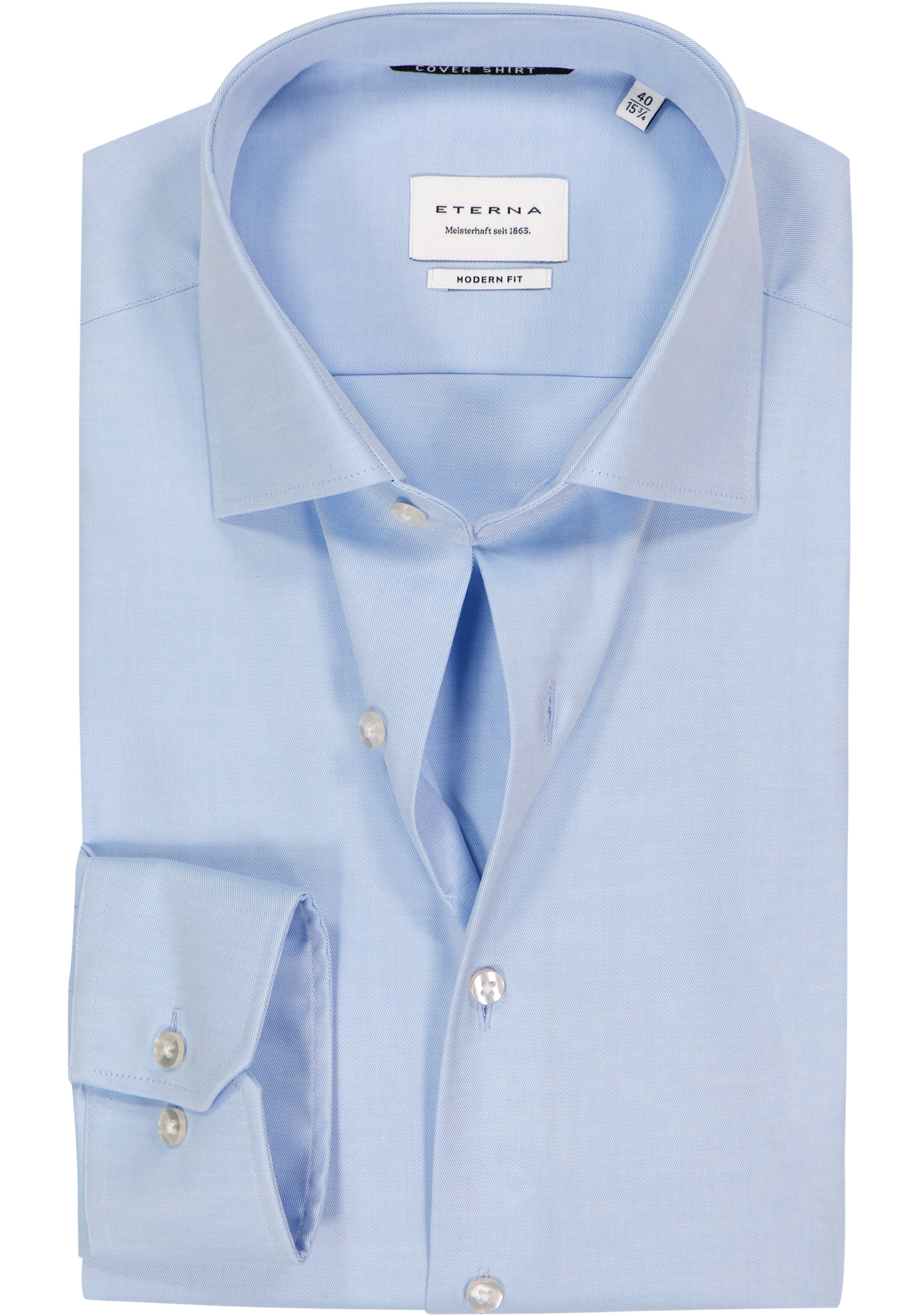 ETERNA modern fit overhemd, mouwlengte 72 cm, niet doorschijnend twill heren overhemd, lichtblauw