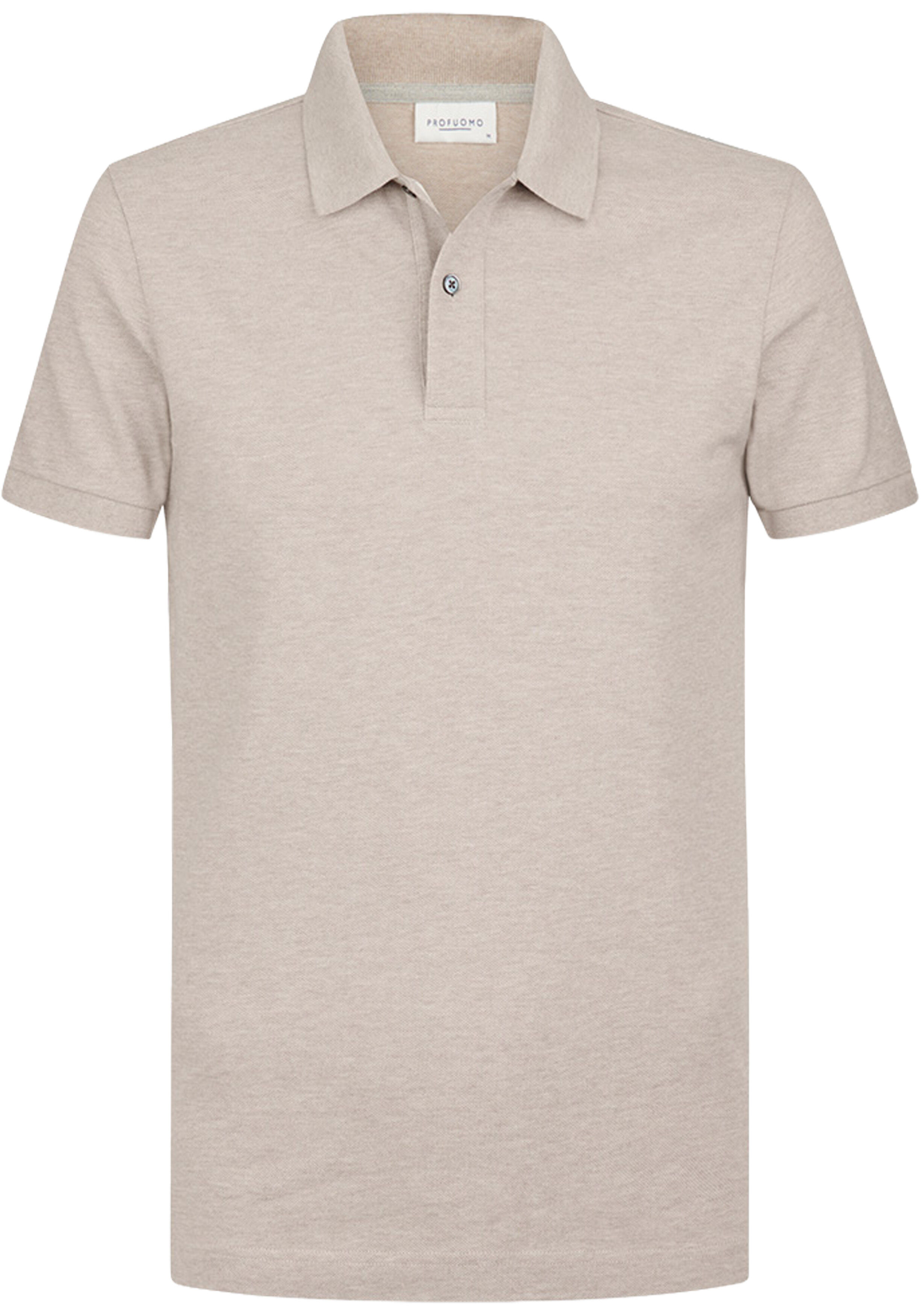 Profuomo slim fit heren polo, beige