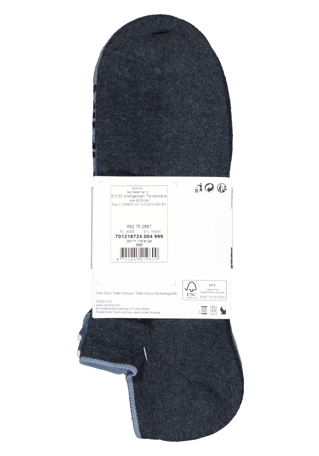 11-8720245219600_ck_sokken_3p_HR Calvin Klein herensokken Grant (3-pack), onzichtbare lage sportsokken, drie tinten jeansblauw