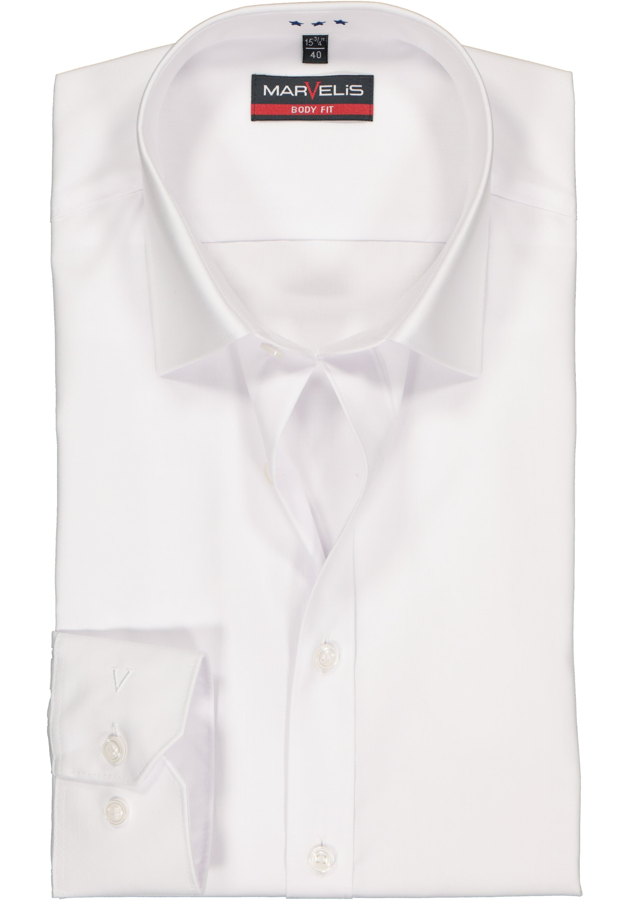 MARVELIS body fit overhemd, mouwlengte 7, wit