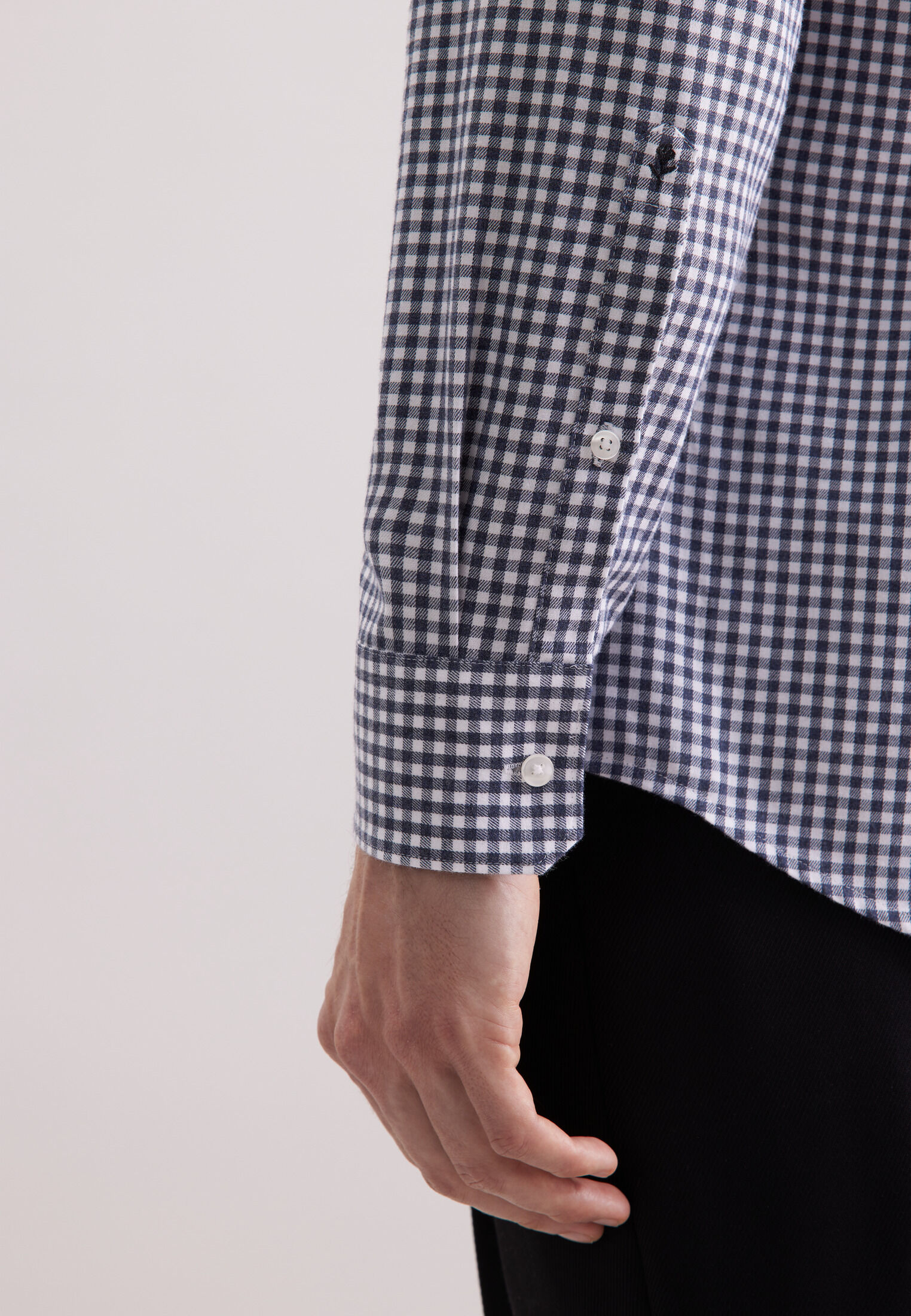 Seidensticker regular fit overhemd, popeline, blauw geruit