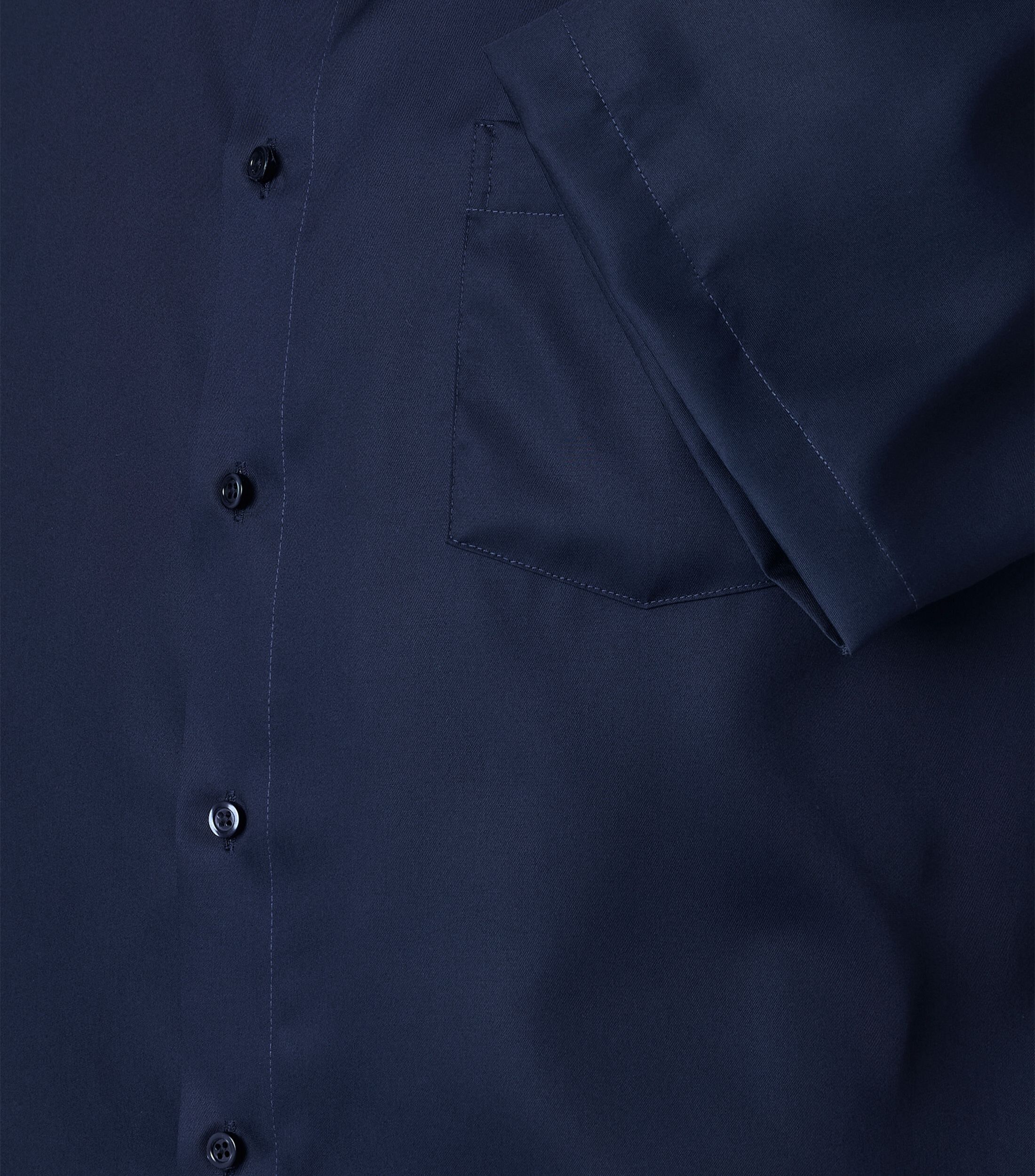 VENTI modern fit overhemd, korte mouw, twill, donkerblauw