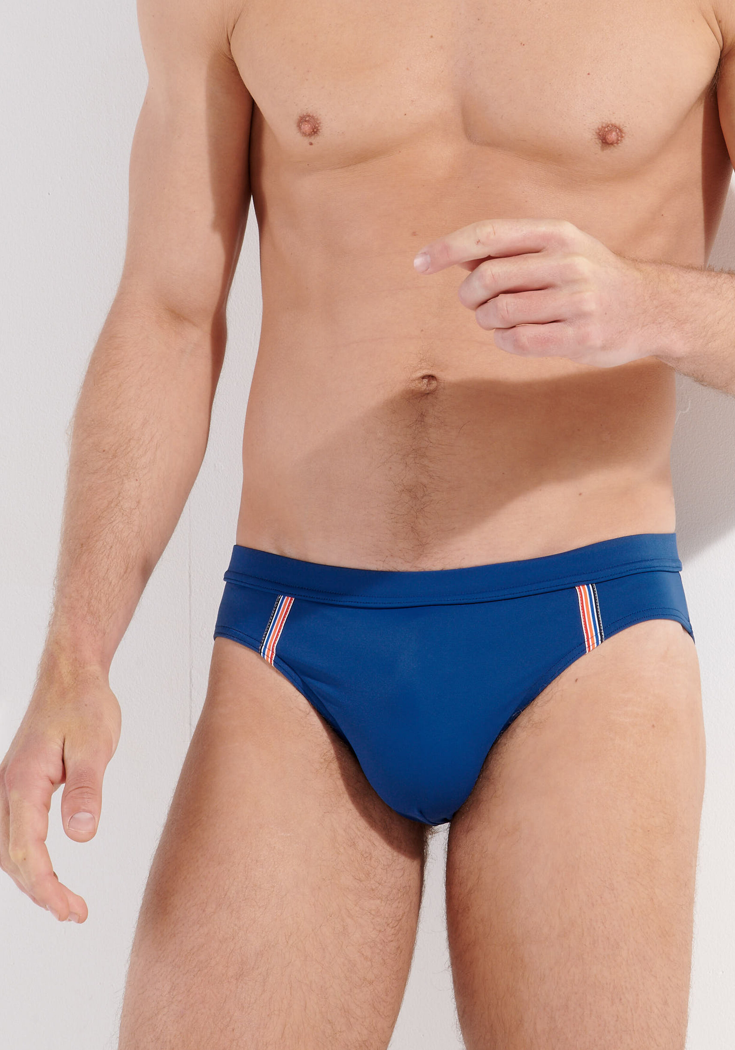 HOM Nautical cup swim mini briefs, heren zwemslip, donkerblauw