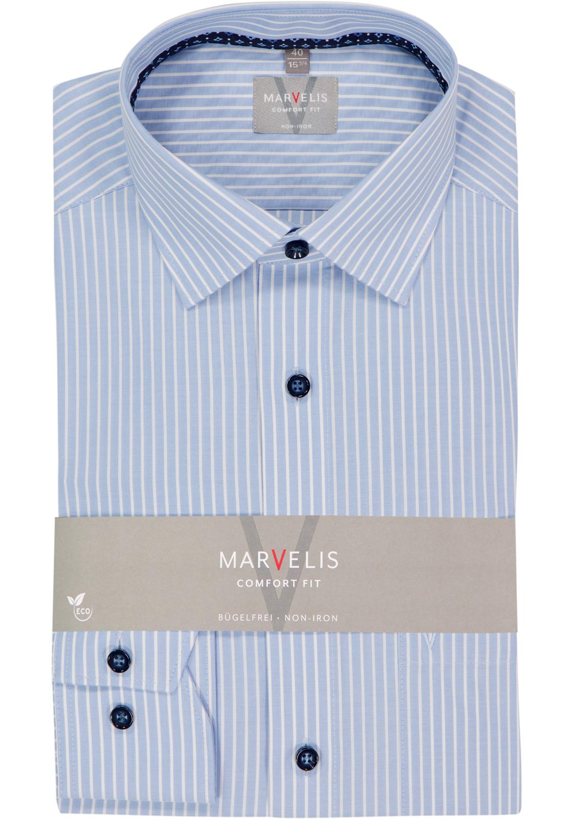 MARVELIS comfort fit overhemd, popeline, lichtblauw gestreept MARVELIS comfort fit overhemd, popeline, lichtblauw gestreept