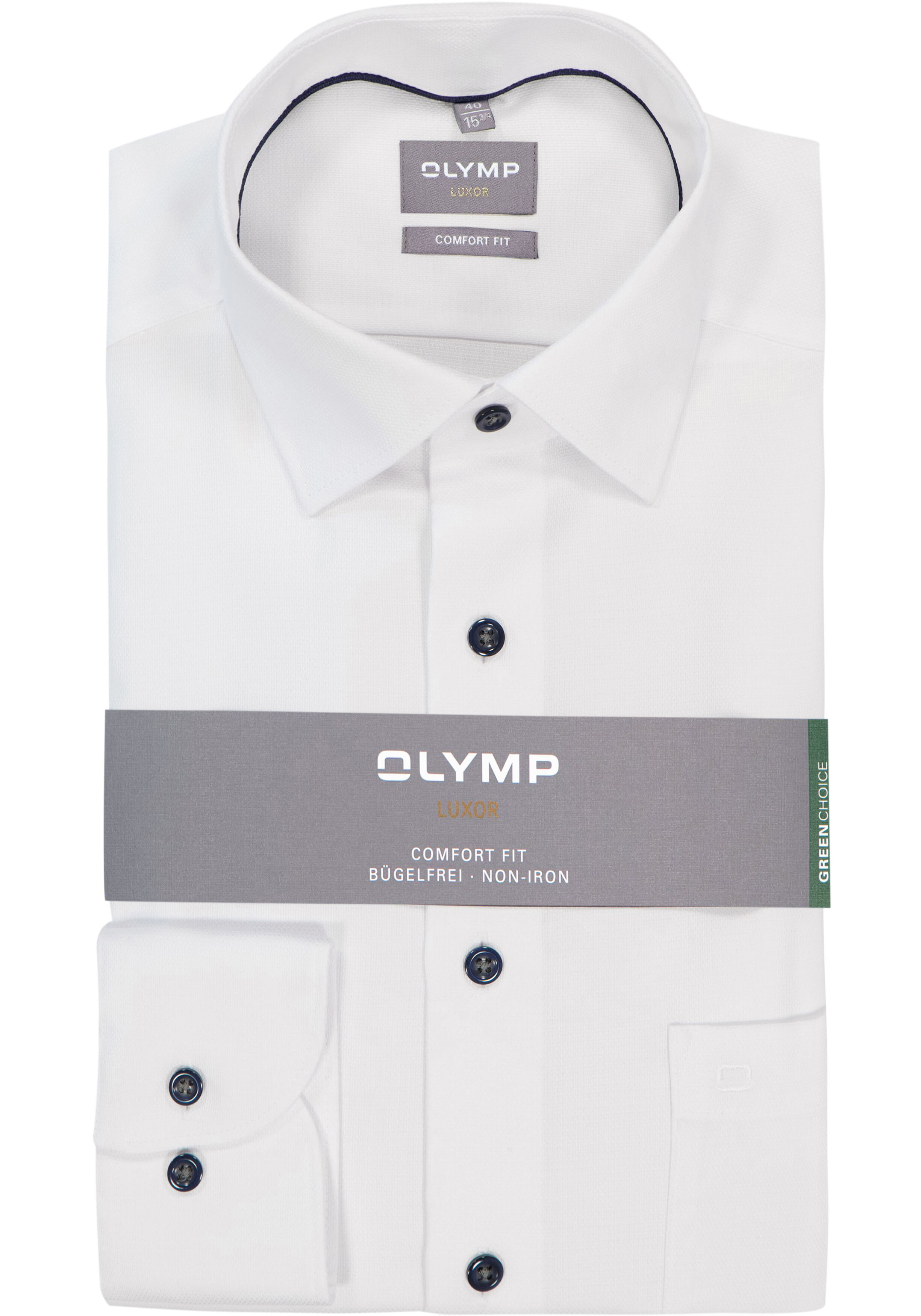 OLYMP Luxor comfort fit overhemd, structuur, wit