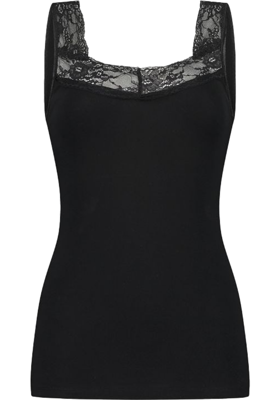 TEN CATE Basics women singlet met kant (1-pack), dames singlet, zwart TEN CATE Basics women singlet met kant (1-pack), dames singlet, zwart