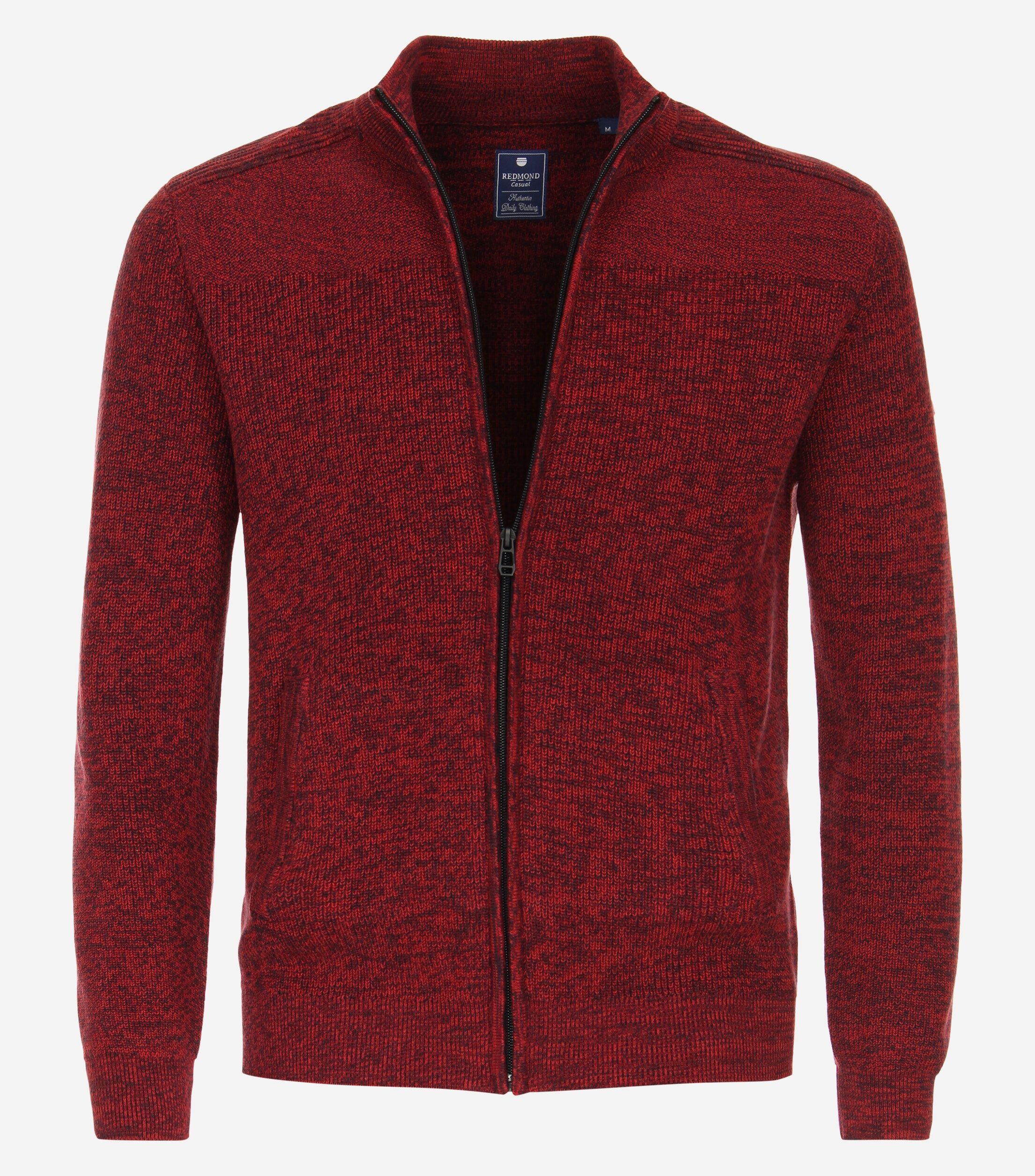 Redmond heren vest katoenmengsel, opstaande kraag, rood (middeldik)