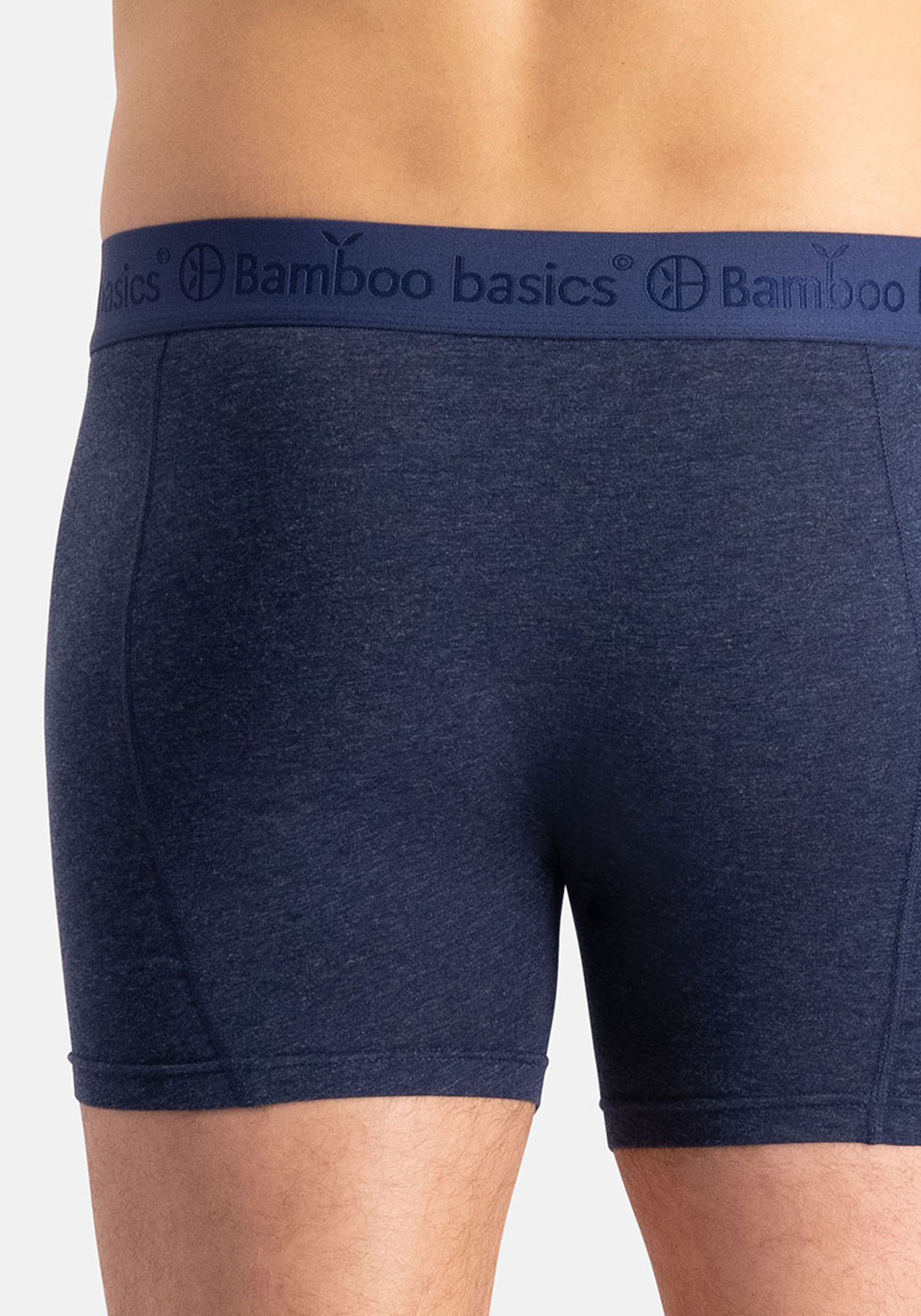 Bamboo Basics Rico boxershorts (3-pack), heren boxershort, grijs melange, blauw, jeans melange