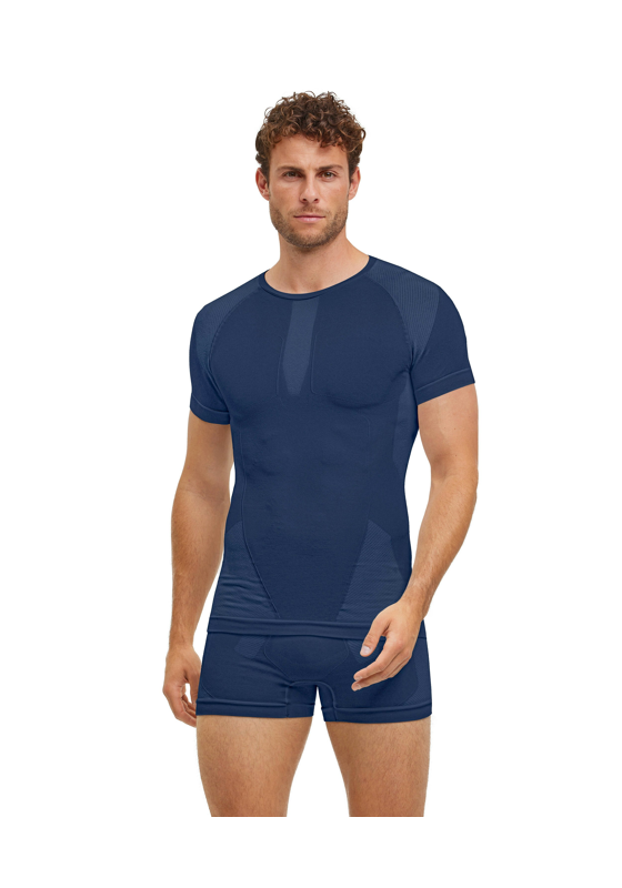 FALKE heren T-shirt Warm, thermoshirt, blauw (space blue) FALKE heren T-shirt Warm, thermoshirt, blauw (space blue)